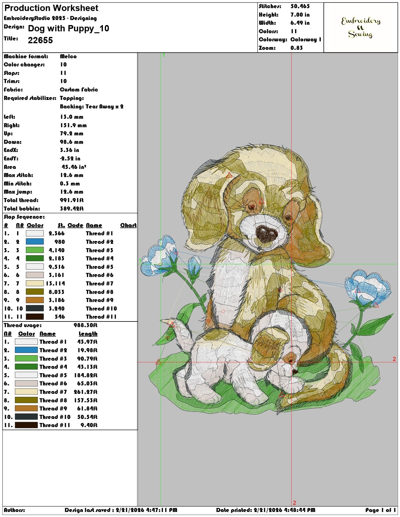 Dog with Puppy  - Elegant embroidery design file - instant download — view 3