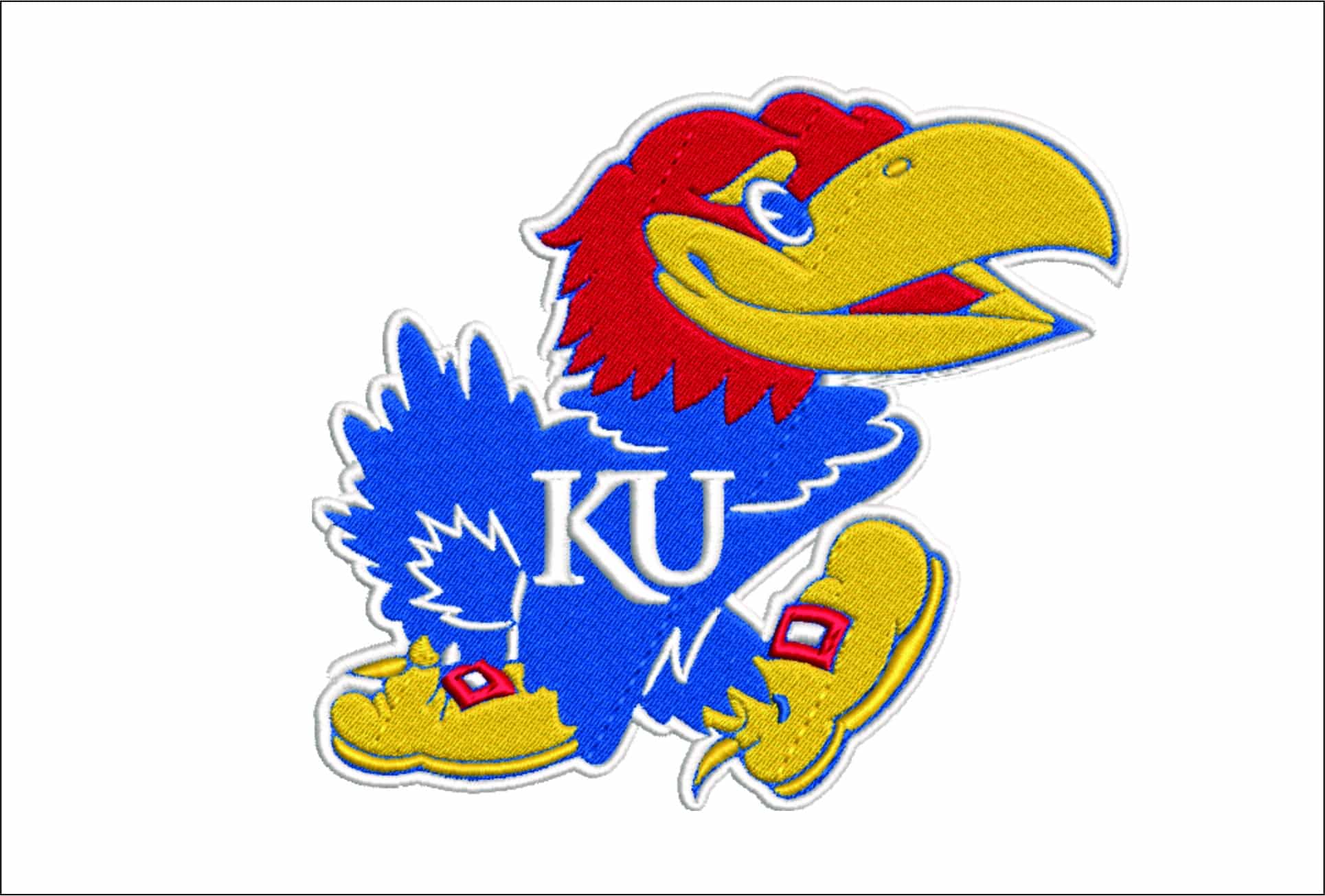 Kansas Jayhawks embroidery design - University of Kansas Logo embroidery machine pattern embroidery file - instant download in a frame