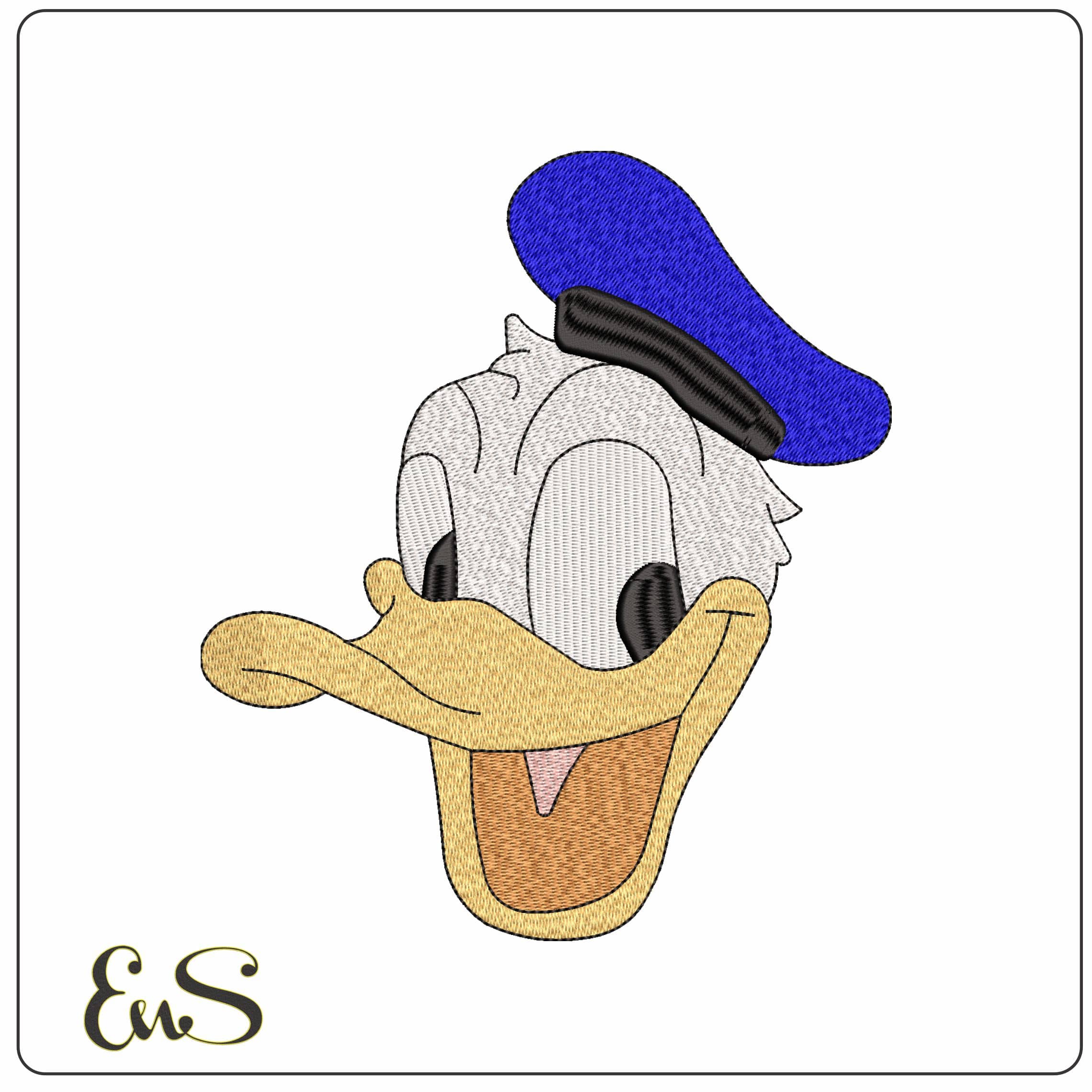 Donald Duck Head Disney  - Elegant embroidery design file - instant download