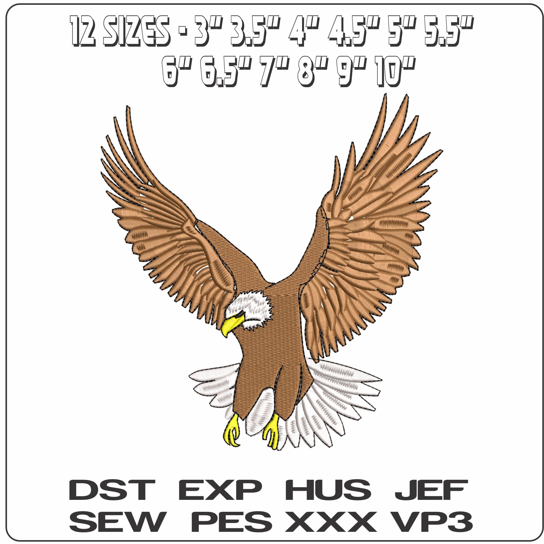 Eagle Landing  - Elegant embroidery design file - instant download — view 2