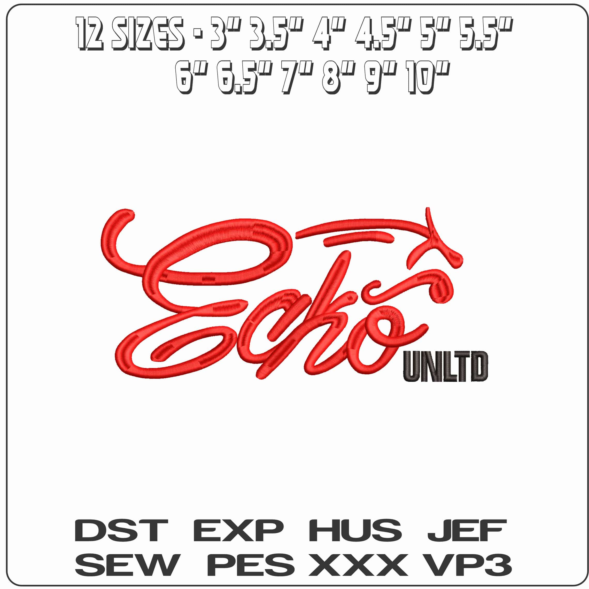 Echo UnLtd Logo  - Elegant embroidery design file - instant download — view 2