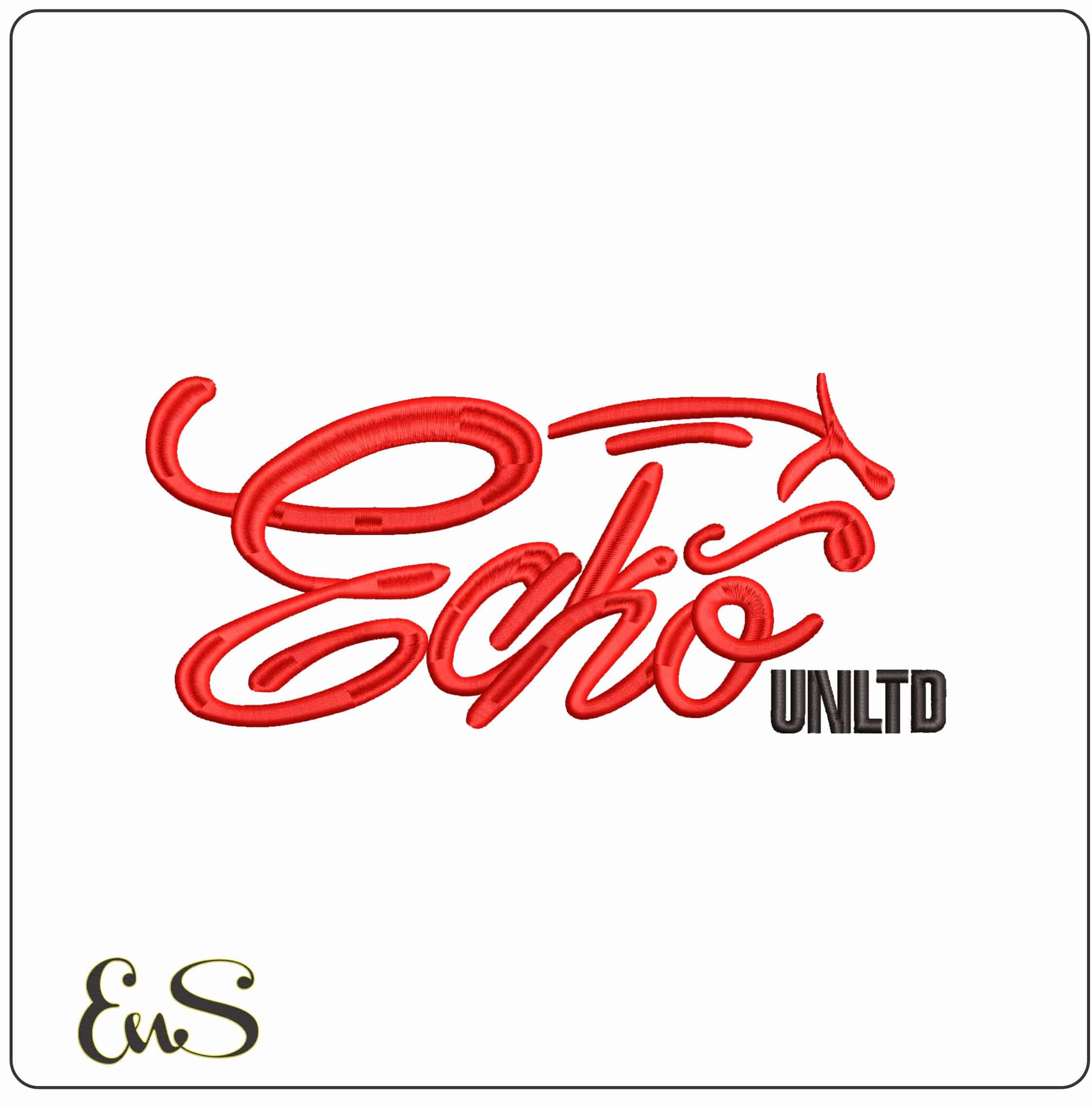 Echo UnLtd Logo  - Elegant embroidery design file - instant download