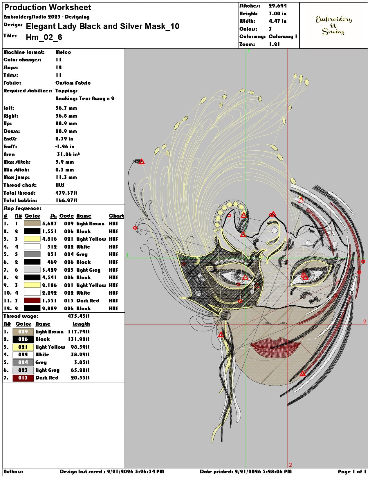Elegant Lady Black and Silver Mask  - Elegant embroidery design file - instant download — view 3