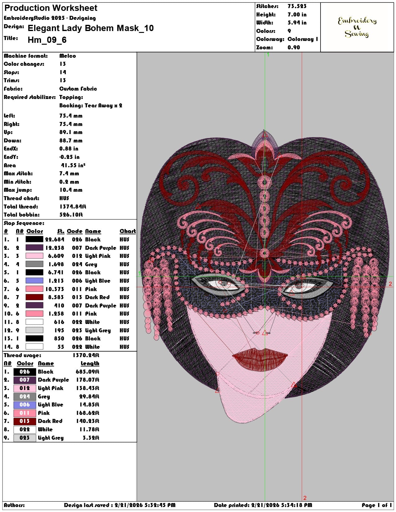 Elegant Lady Bohem Mask  - Elegant embroidery design file - instant download — view 3