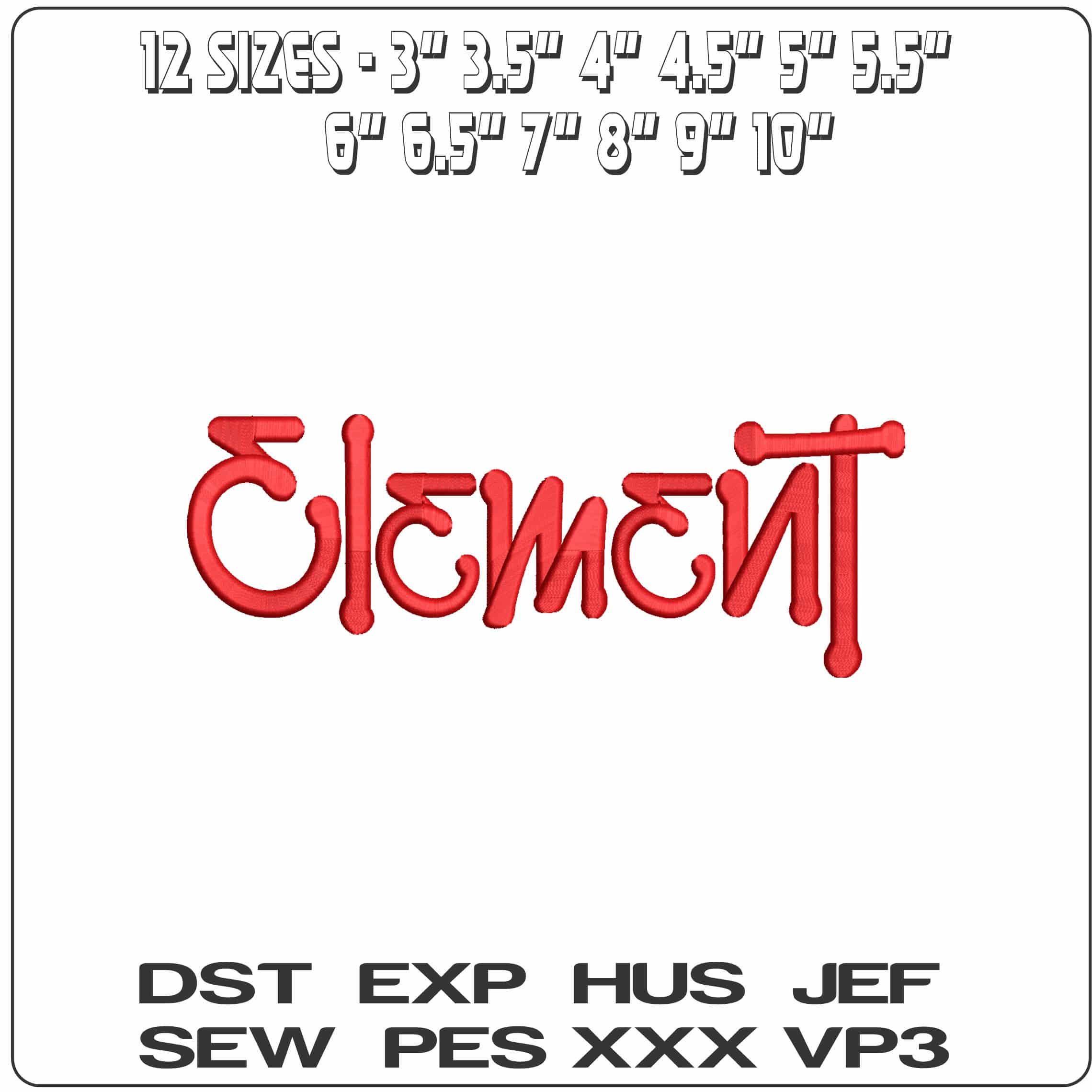 Element Logo  - Elegant embroidery design file - instant download — view 2