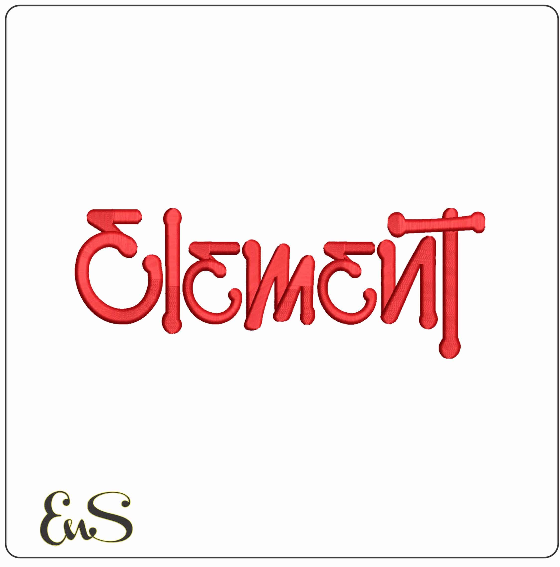 Element Logo  - Elegant embroidery design file - instant download
