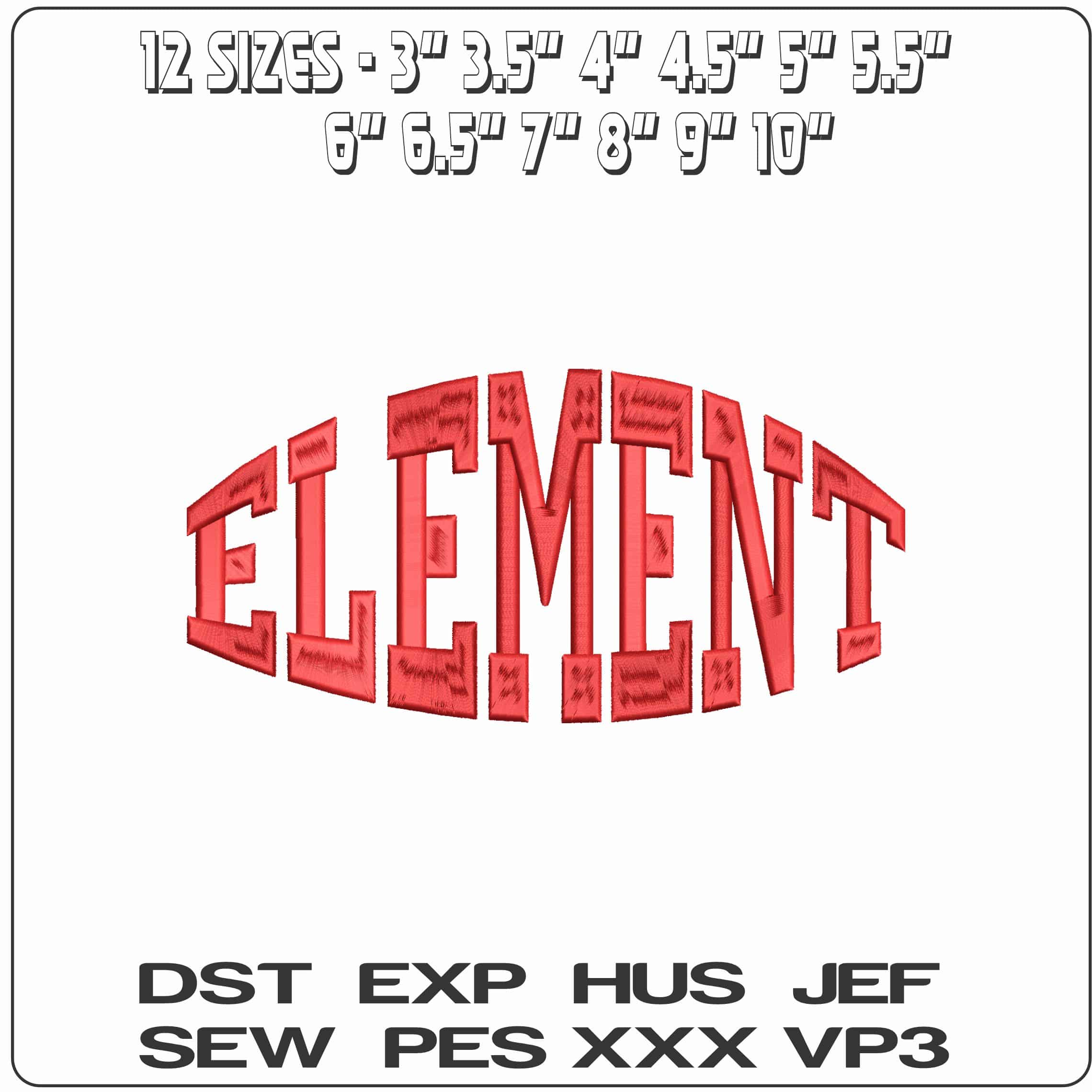 Element Skateboard Company  - Elegant embroidery design file - instant download — view 2