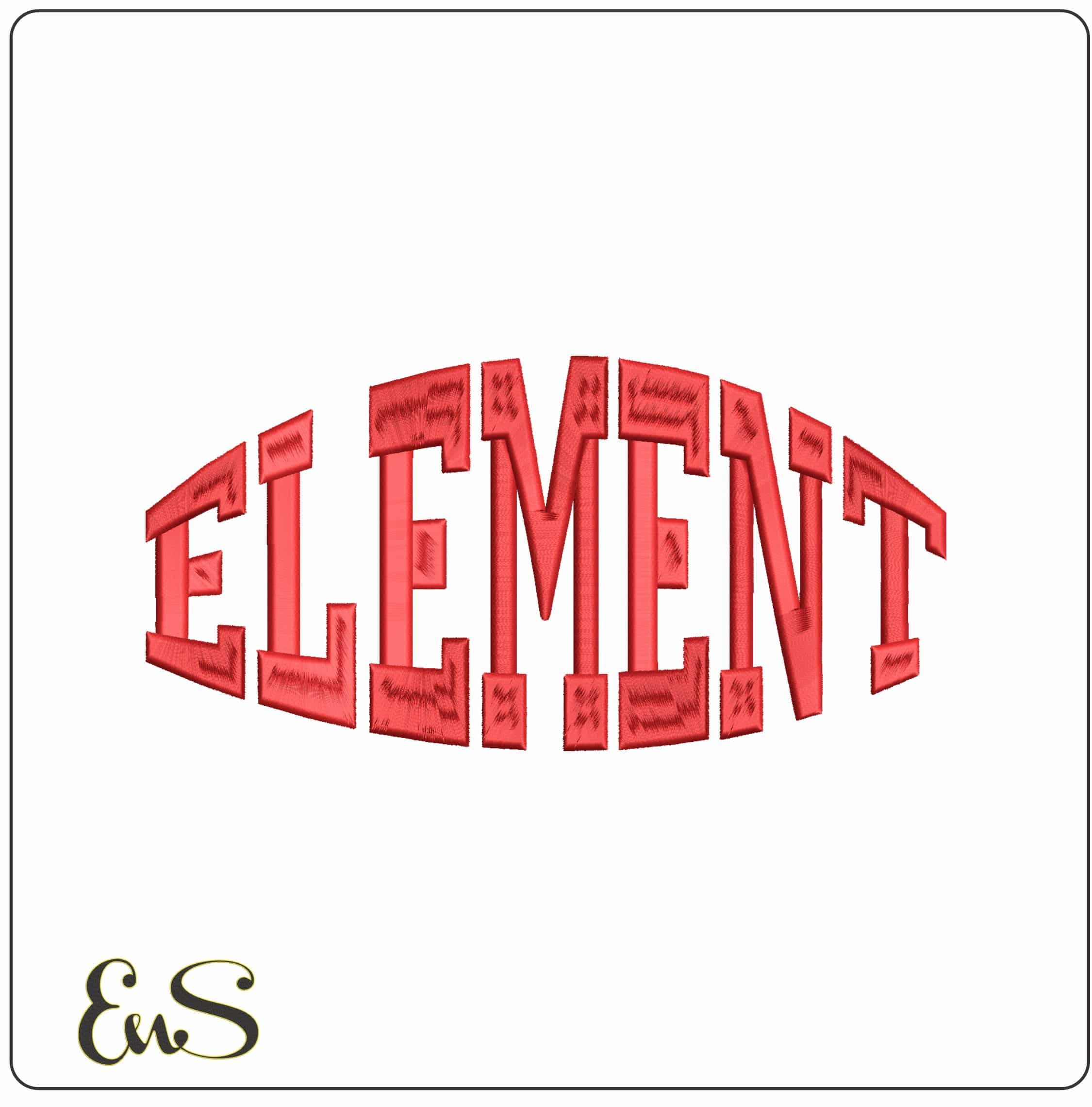 Element Skateboard Company  - Elegant embroidery design file - instant download