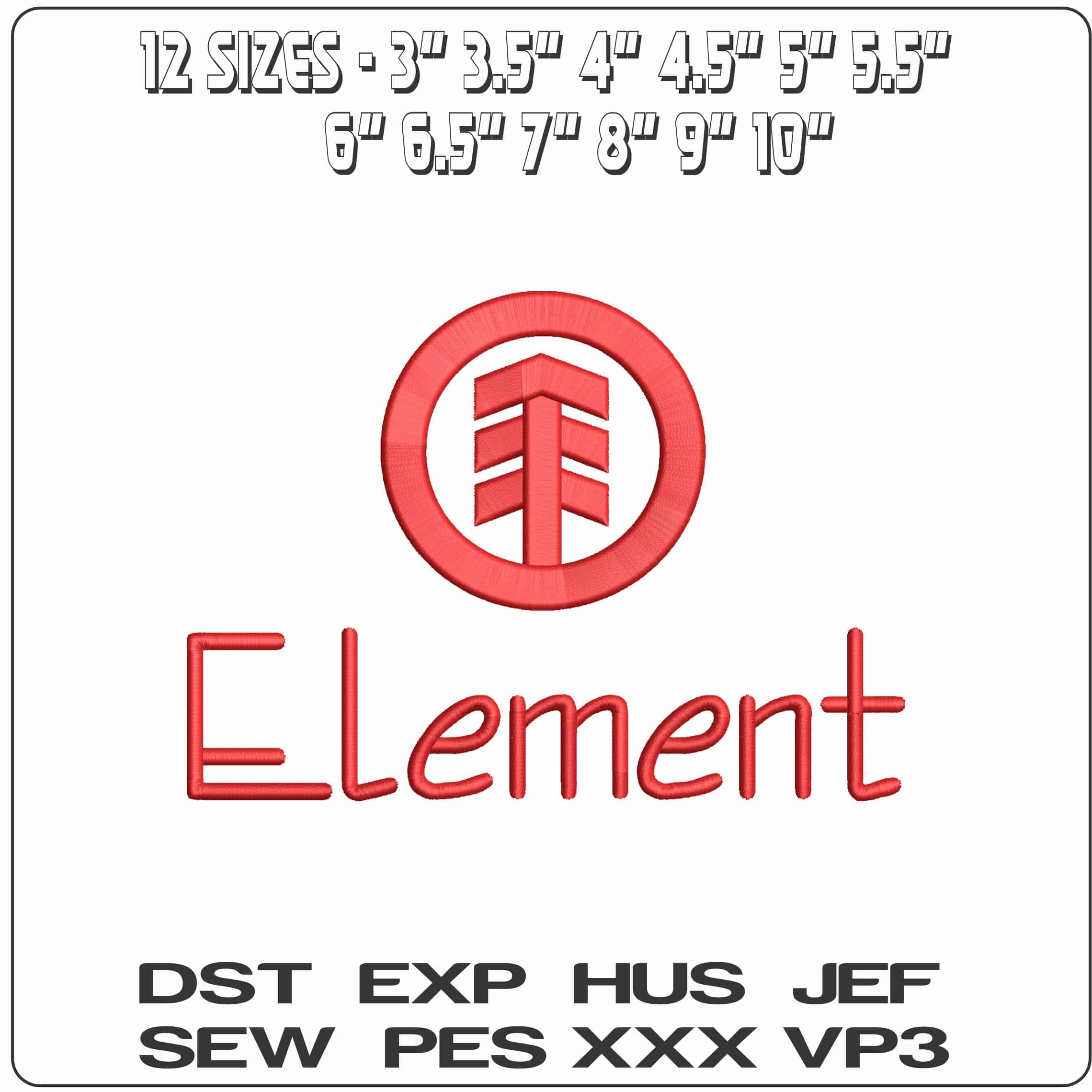 Element Skateboard with sign Logo  - Elegant embroidery design file - instant download — view 2