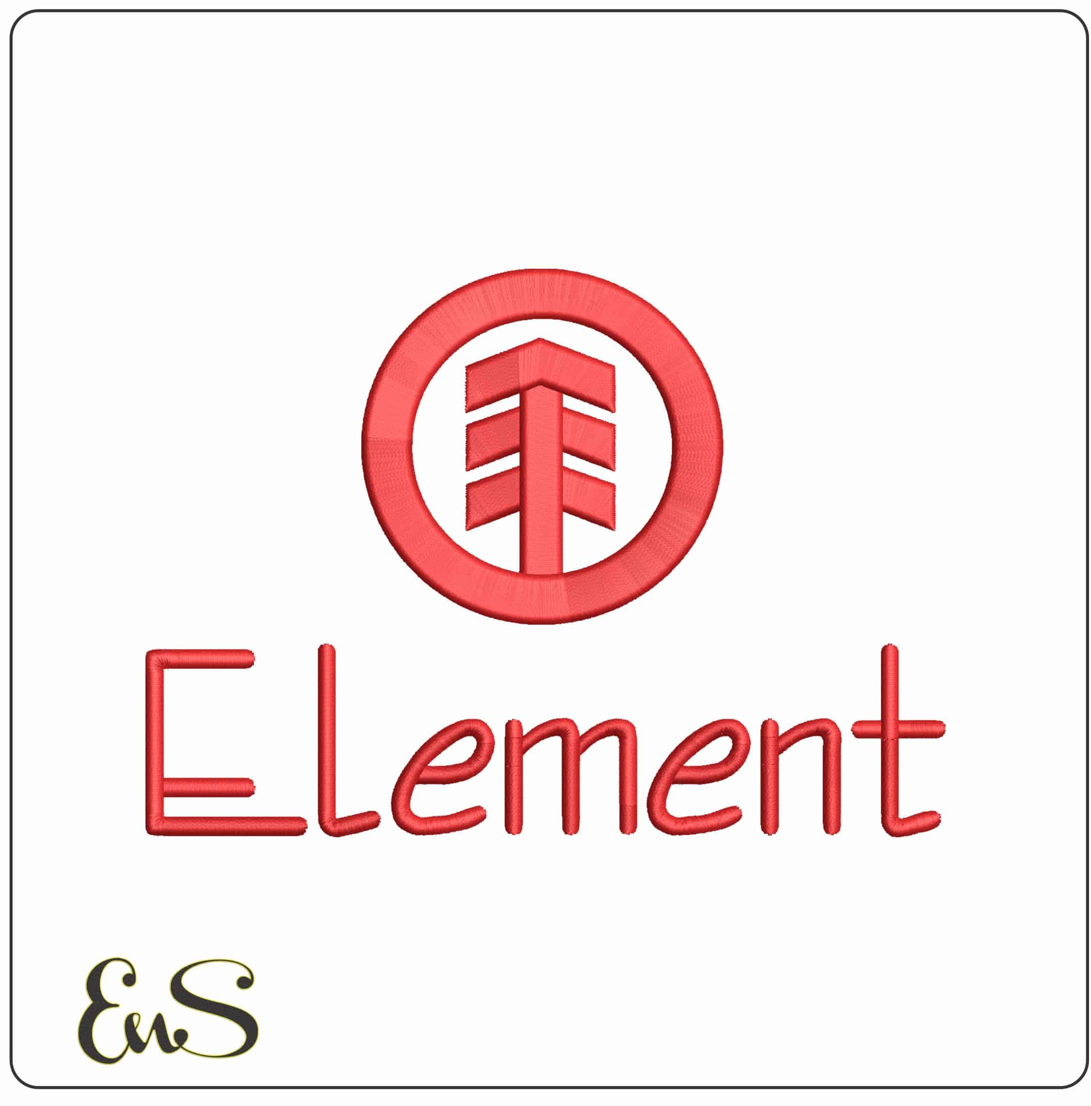 Element Skateboard with sign Logo  - Elegant embroidery design file - instant download