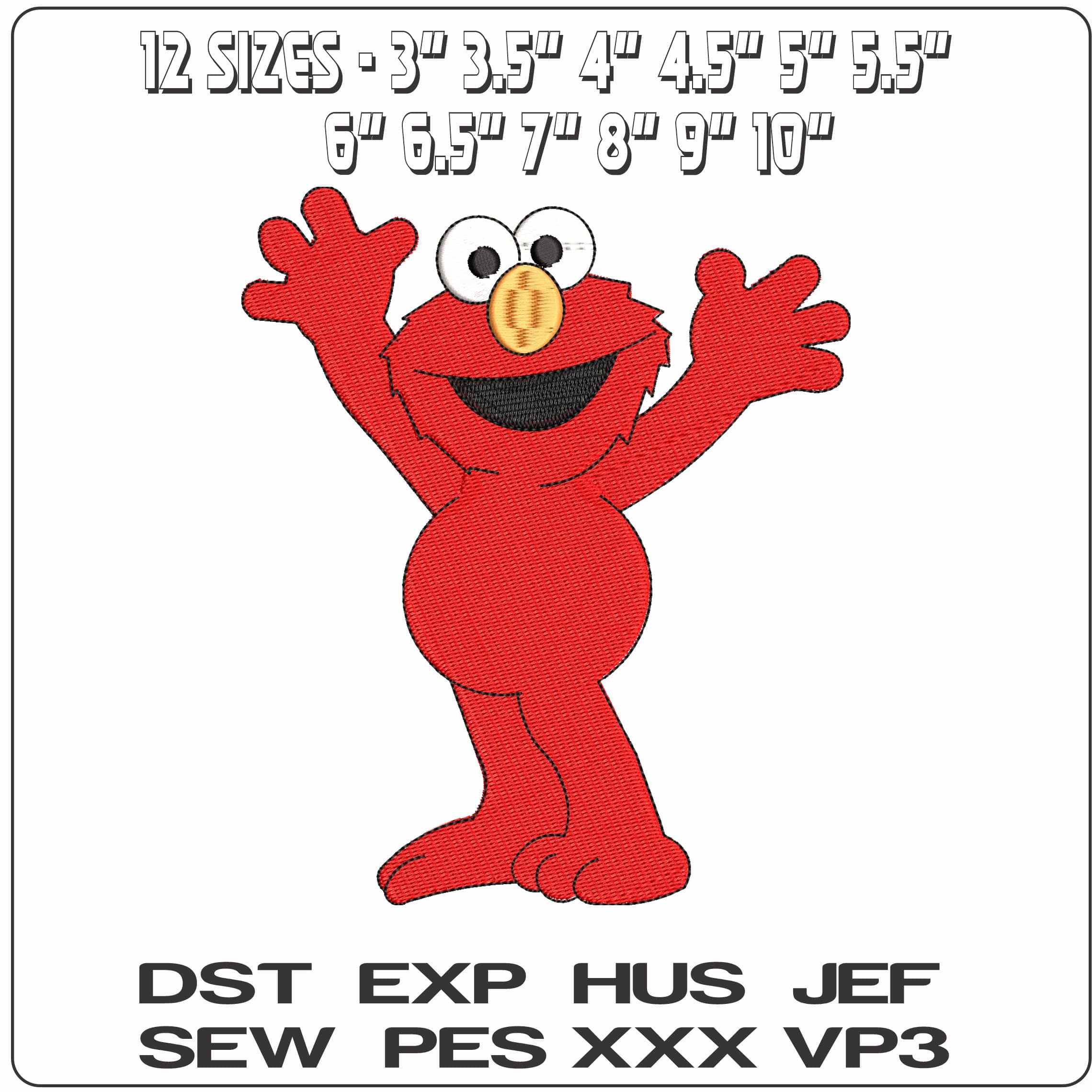 Elmo Hello Seaseme Street Cartoon  - Elegant embroidery design file - instant download — view 2
