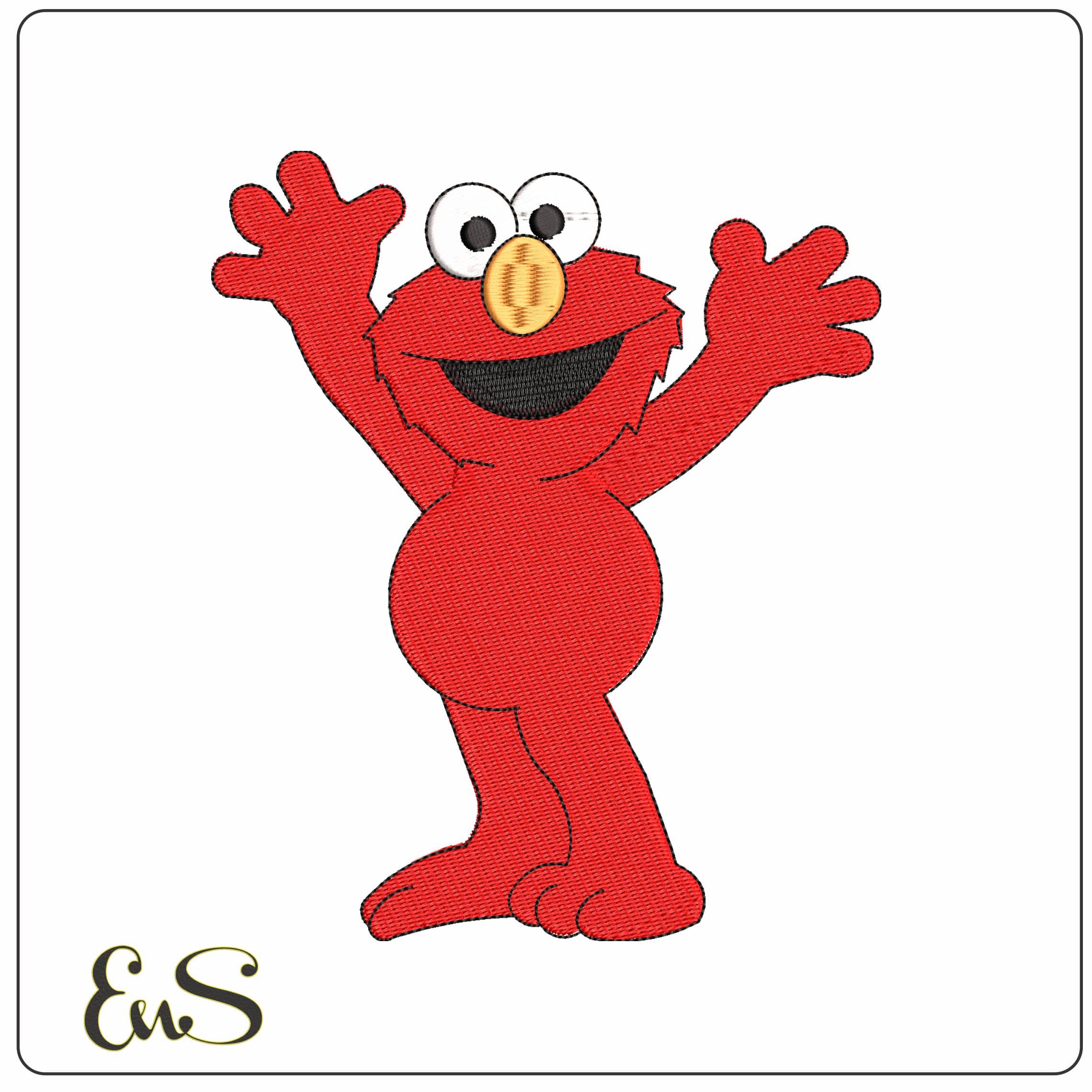Elmo Hello Seaseme Street Cartoon  - Elegant embroidery design file - instant download