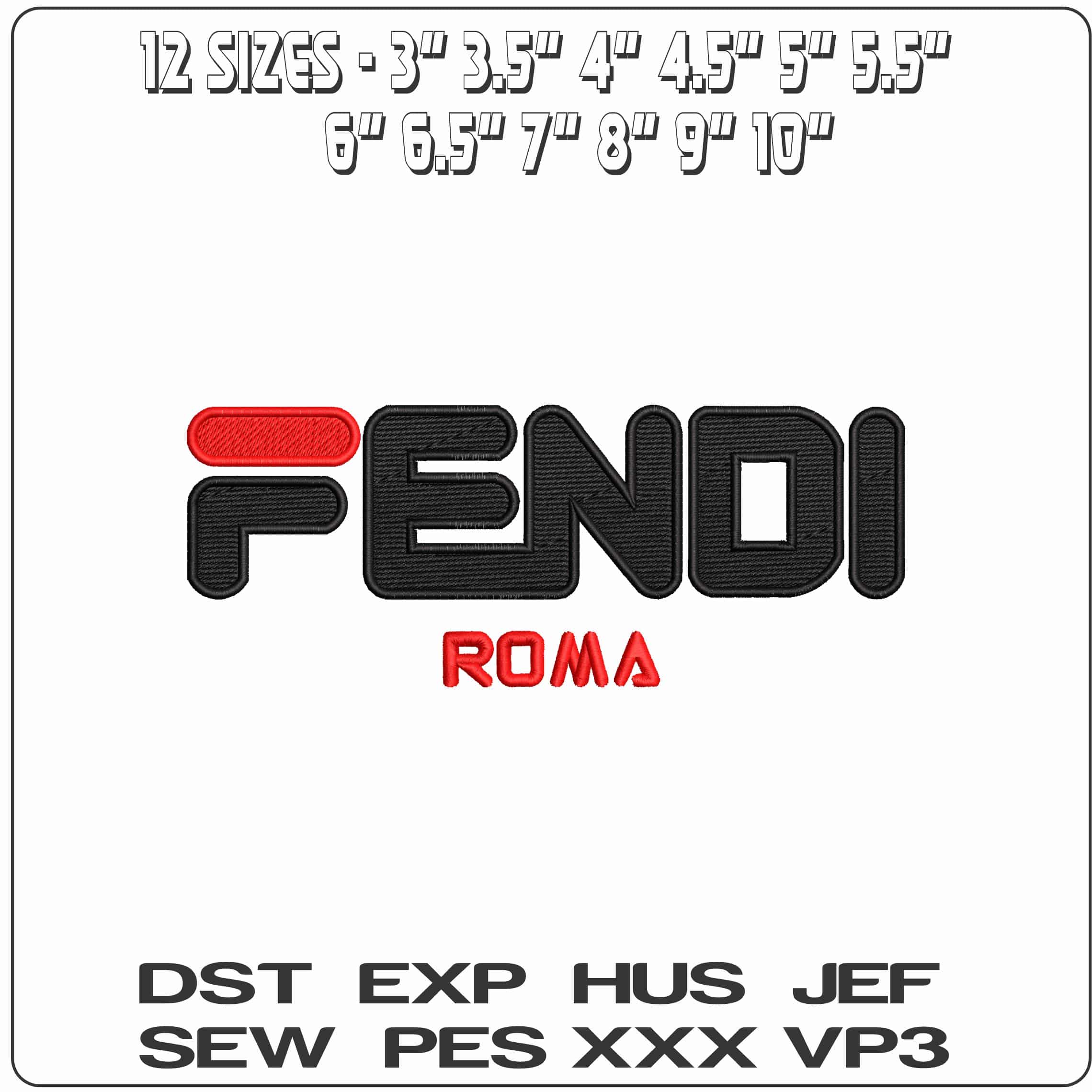 Fendi Roma  - Elegant embroidery design file - instant download — view 2