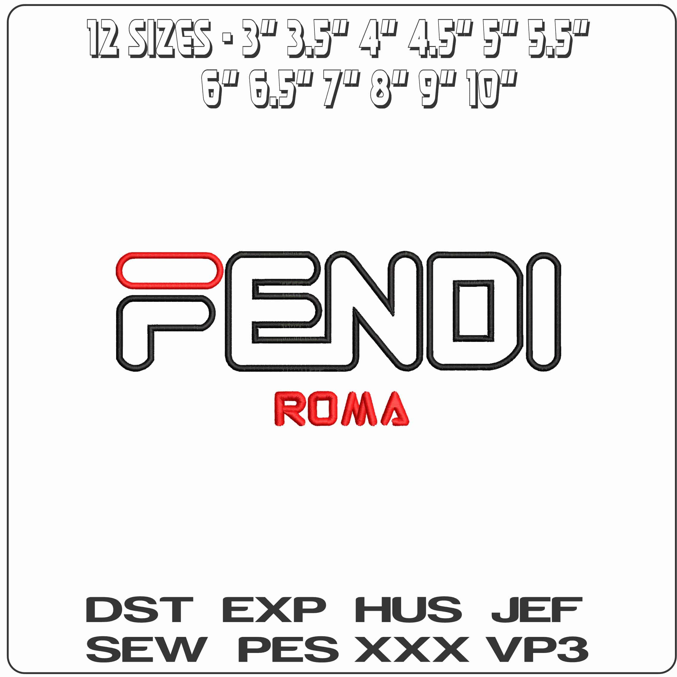 Fendi Roma Applique  - Elegant embroidery design file - instant download — view 2