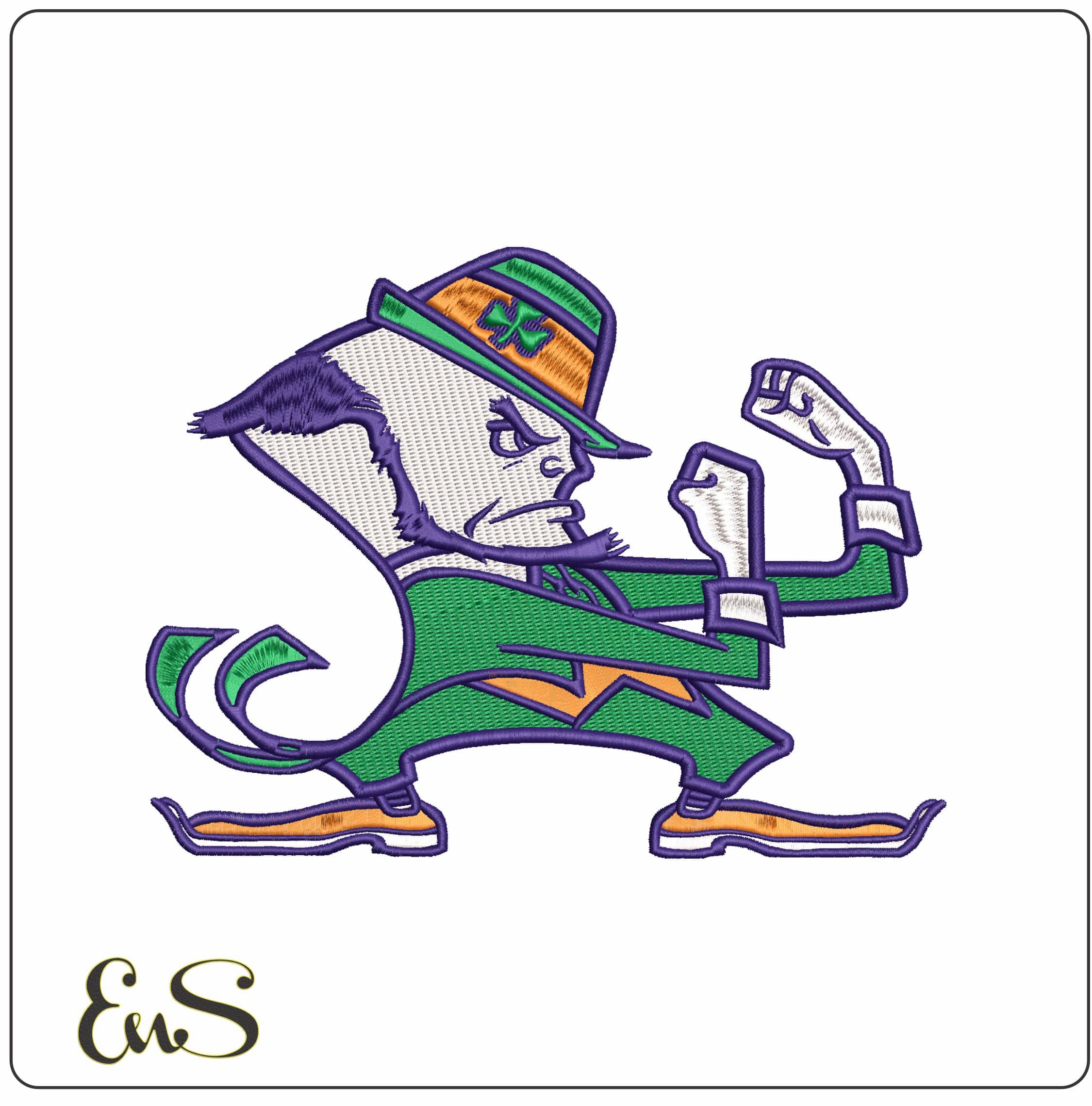 Fighting Irish Notre Dame College  - Elegant embroidery design file - instant download