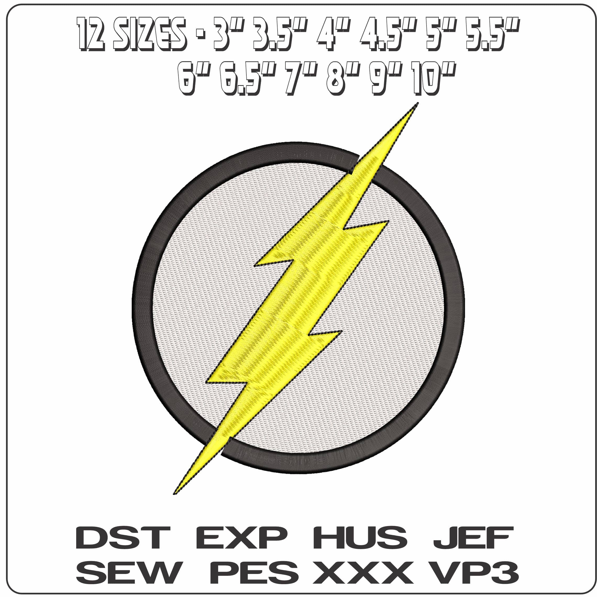 Flash Logo DC Comic  - Elegant embroidery design file - instant download — view 2