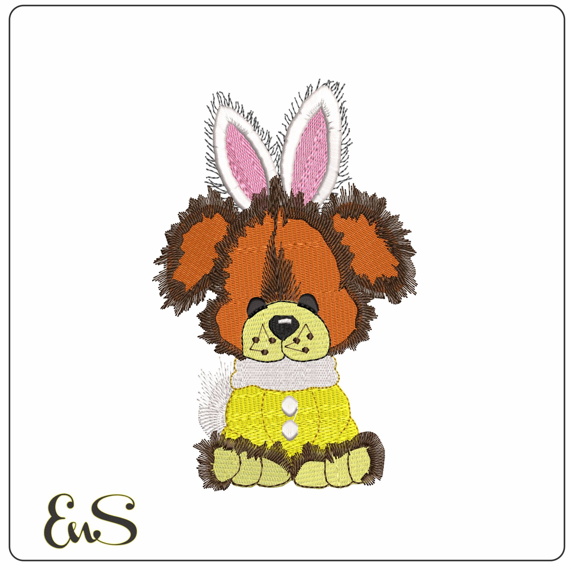 Floppsie Dog  - Elegant embroidery design file - instant download