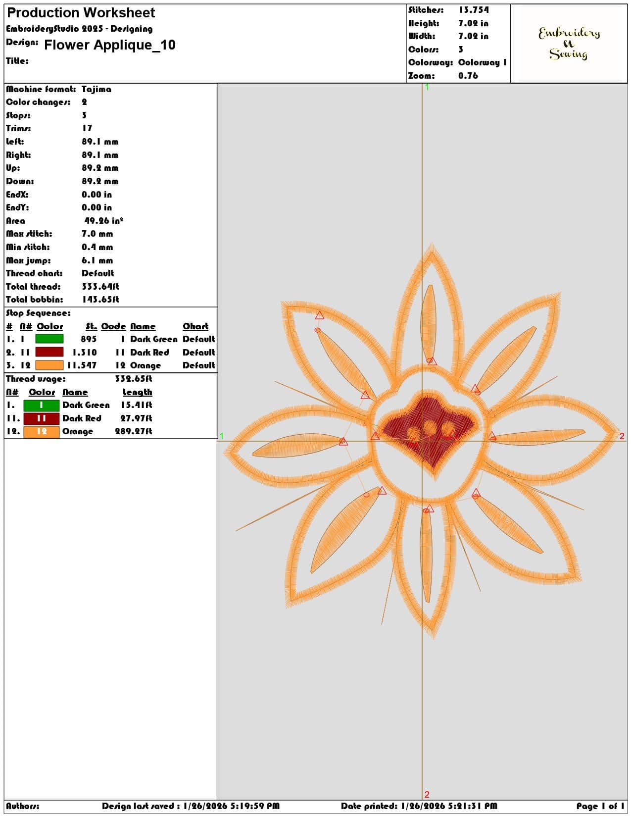 Flower Applique  - Elegant embroidery design file - instant download — view 3