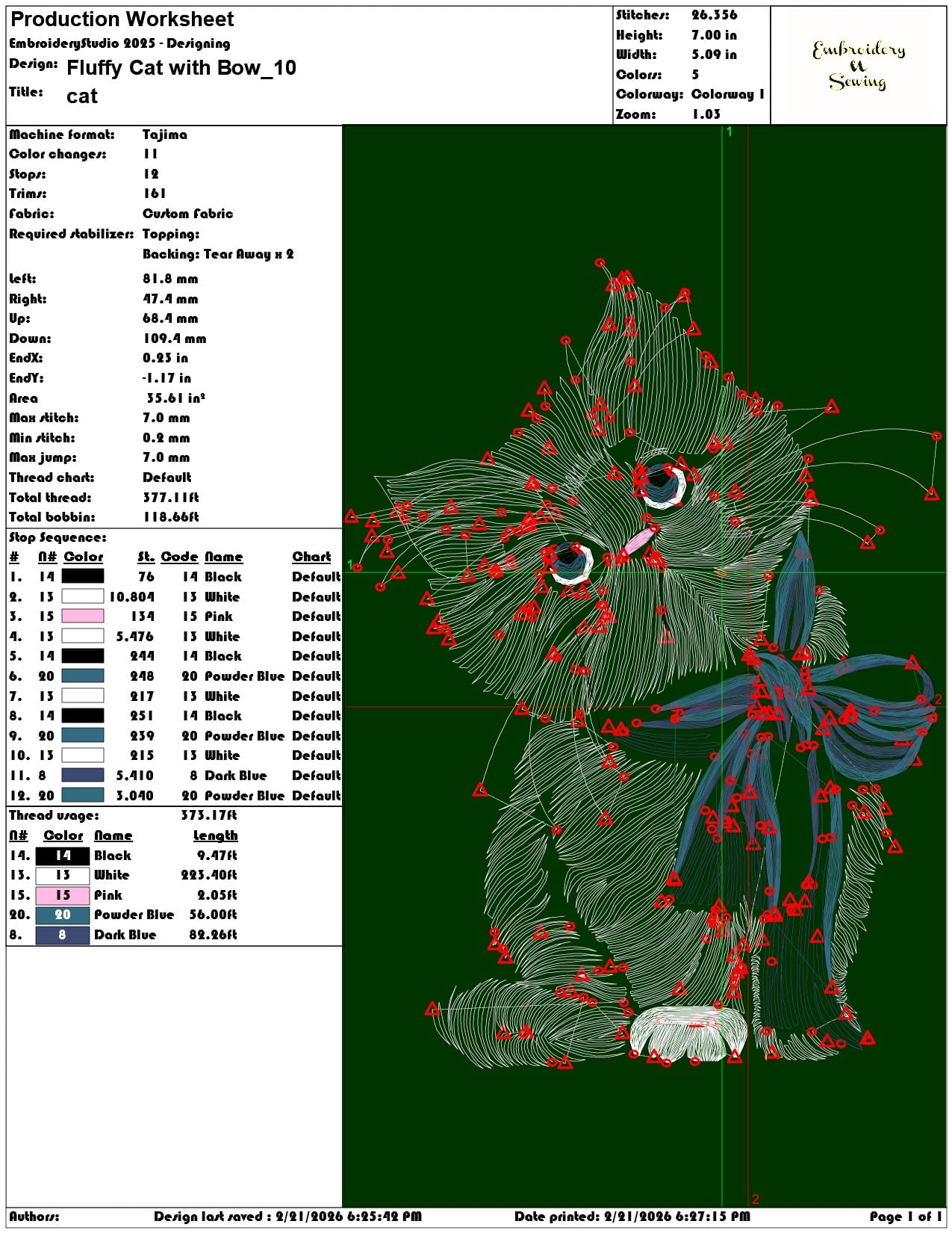 Fluffy Cat with Bow  - Elegant embroidery design file - instant download — view 3