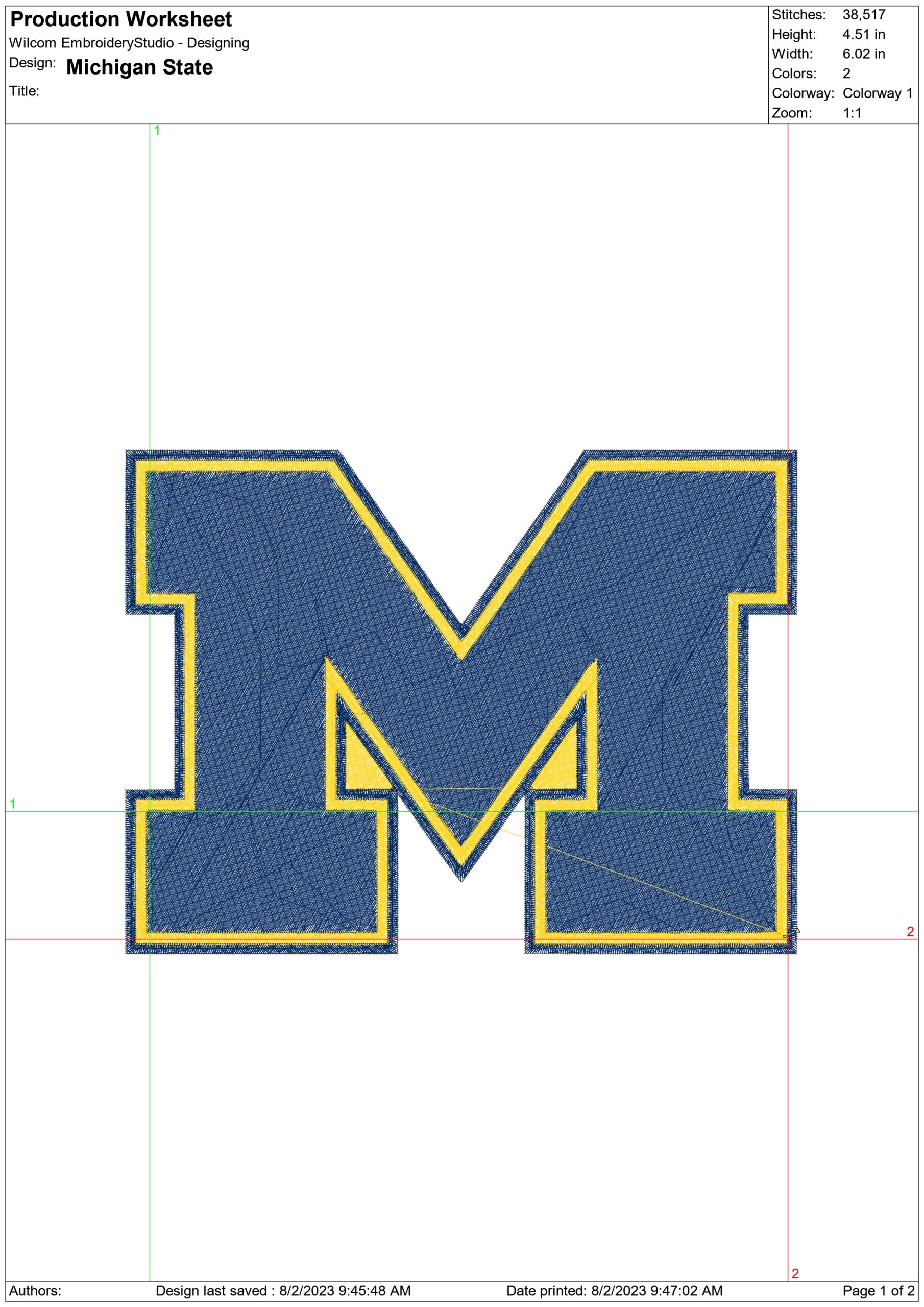 Michigan Wolverines embroidery design - University of Michigan, Ann Arbor embroidery machine pattern embroidery file - instant download — view 2