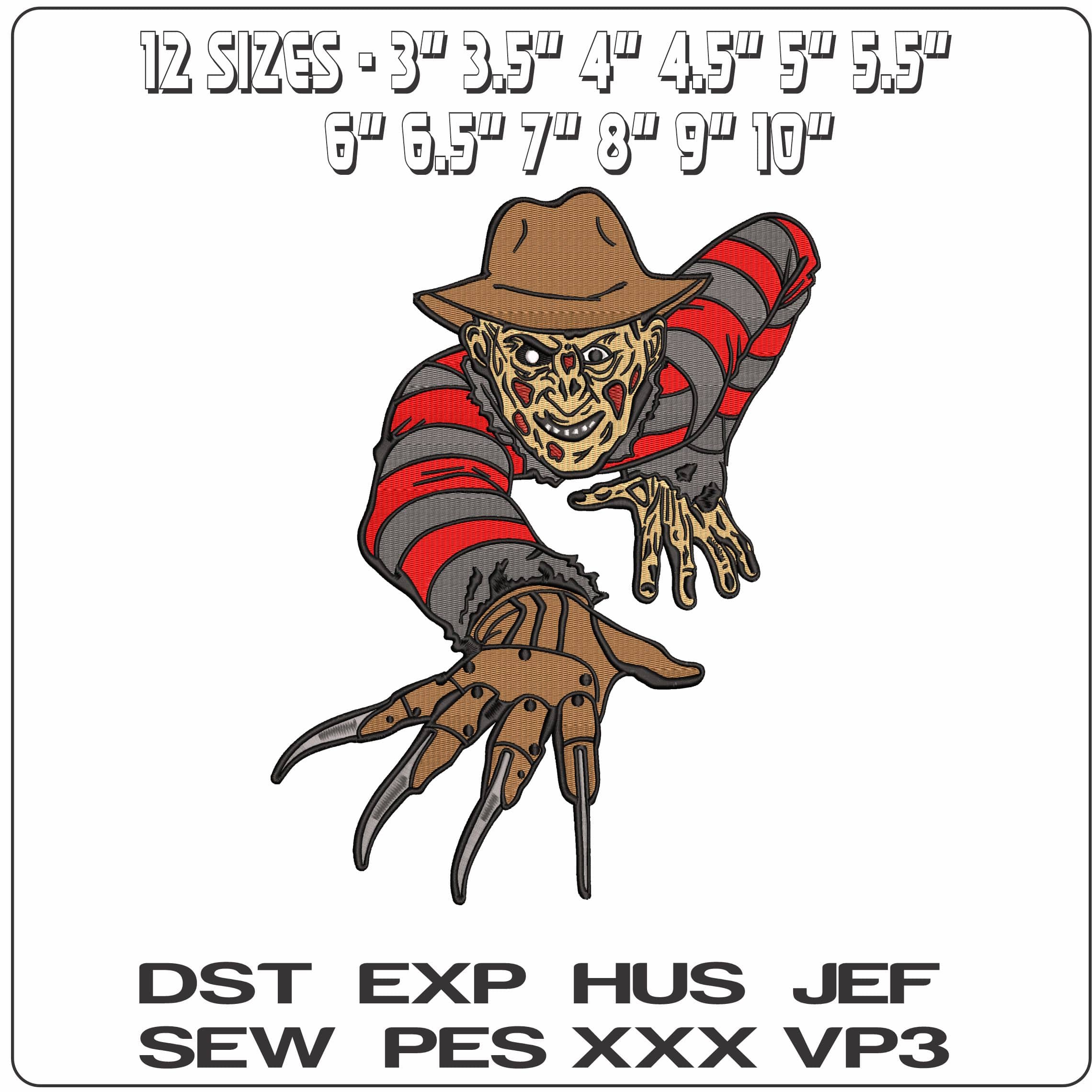 Freddy Crouger Crawling Movie   - Elegant embroidery design file - instant download — view 2