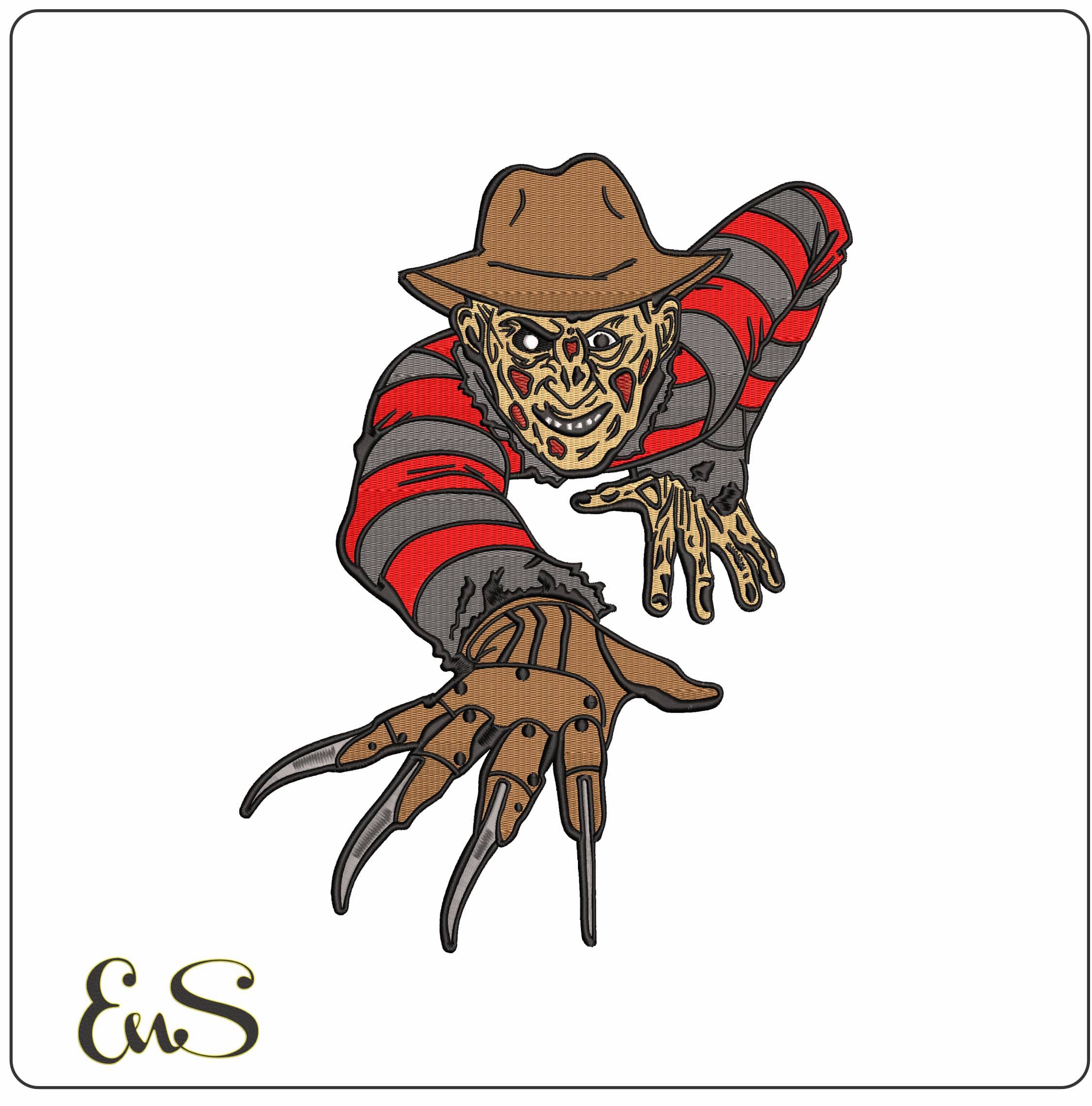 Freddy Crouger Crawling Movie   - Elegant embroidery design file - instant download