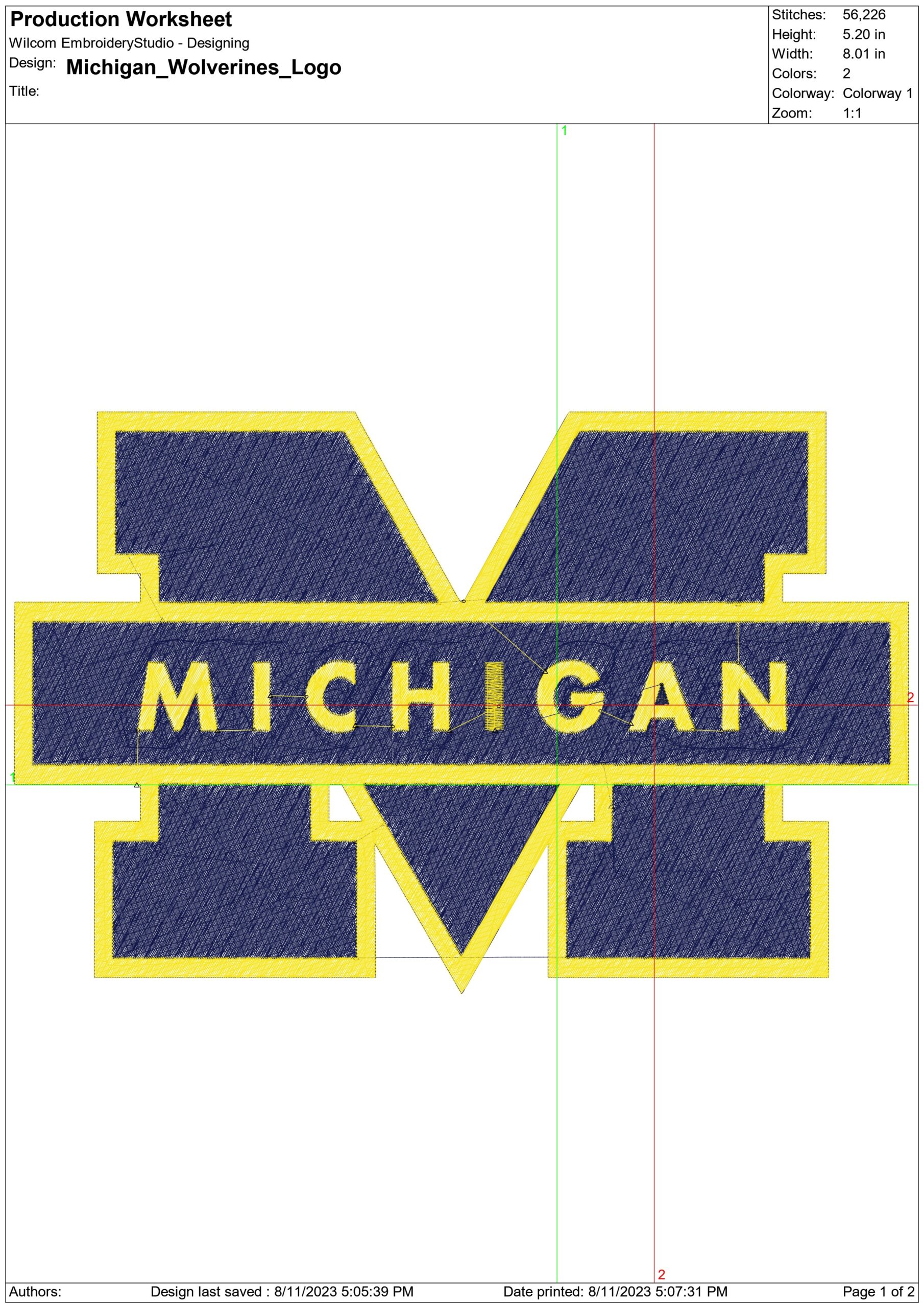 Michigan Wolverines embroidery design - University of Michigan, Ann Arbor embroidery machine pattern embroidery file - instant download — view 2