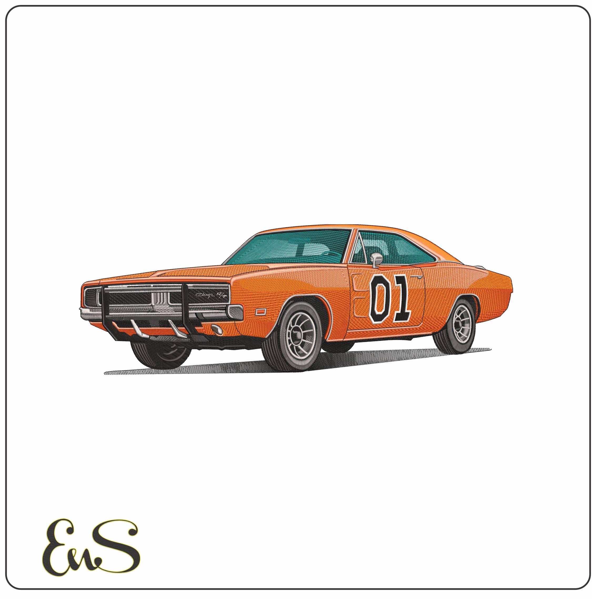 General Lee car   - Elegant embroidery design file - instant download