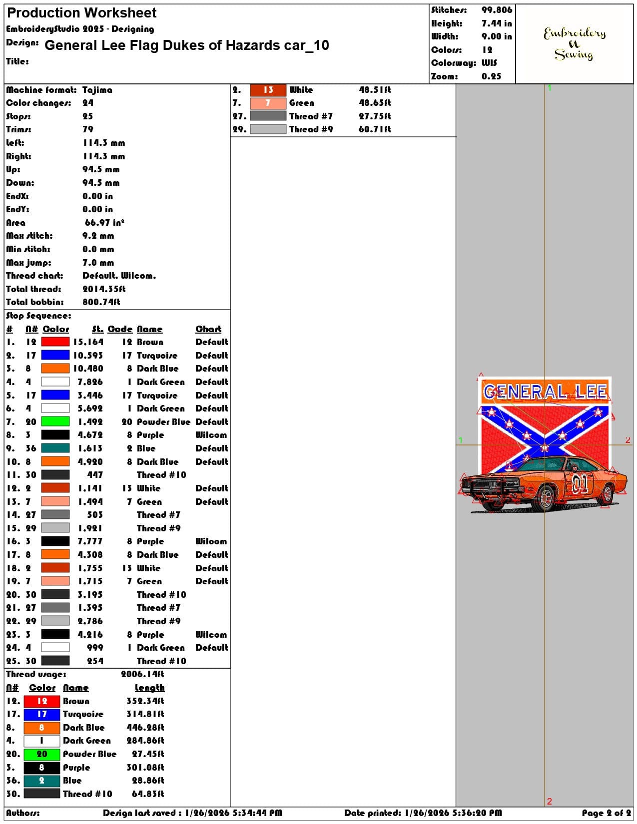 General Lee Flag Dukes of Hazards car   - Elegant embroidery design file - instant download — view 4
