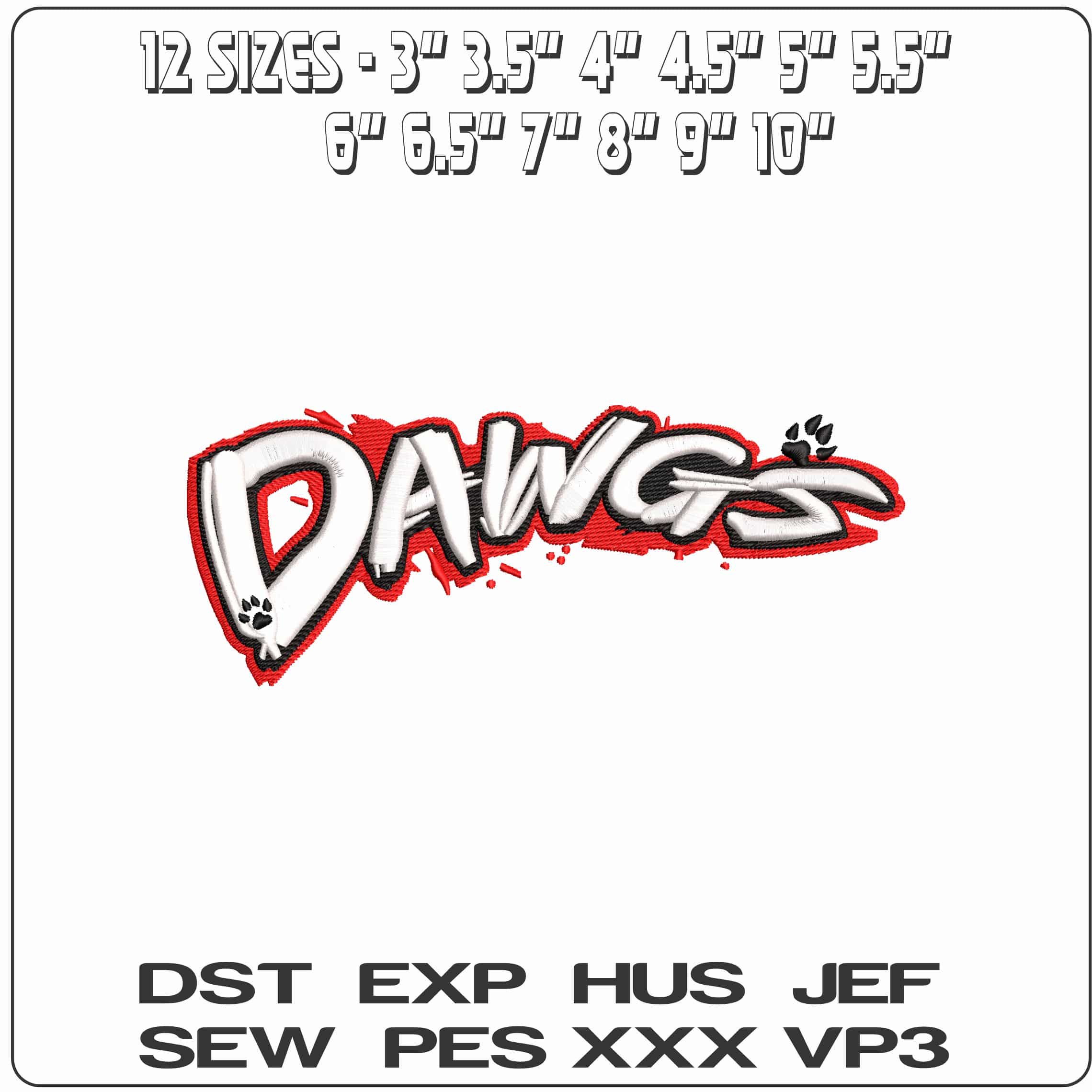George Athletics DAWGS   - Elegant embroidery design file - instant download — view 2