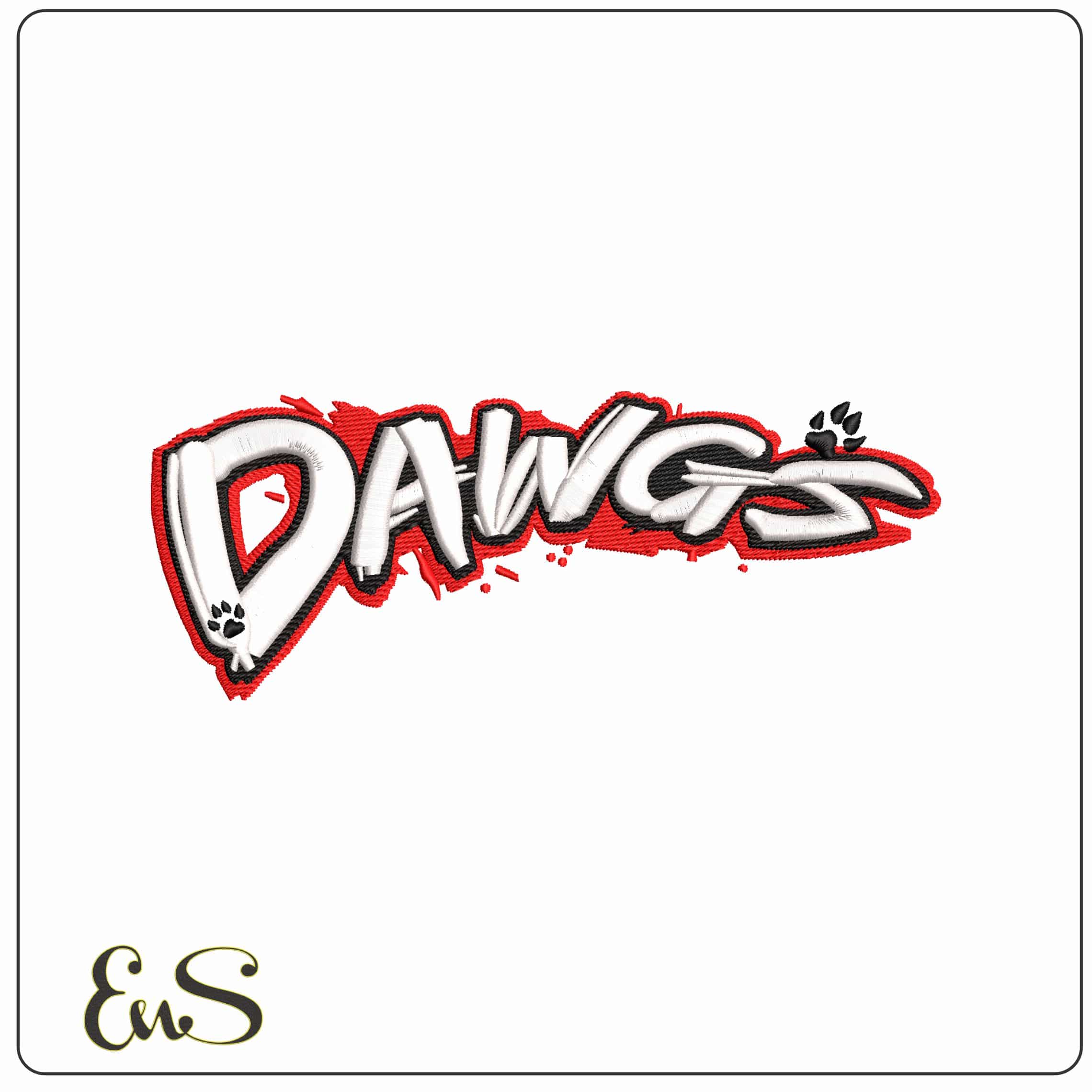 George Athletics DAWGS   - Elegant embroidery design file - instant download