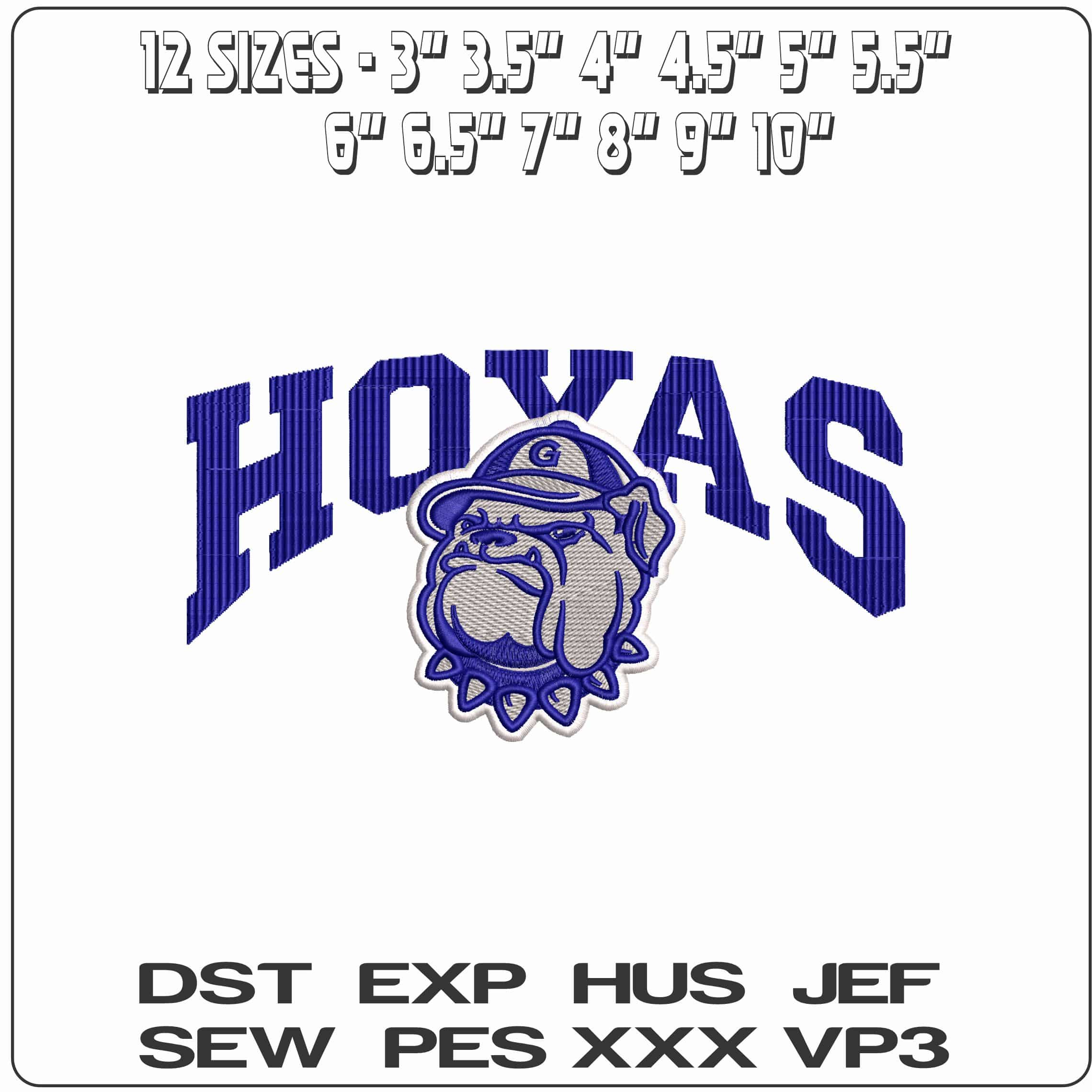 Georgetown University Hoyas College   - Elegant embroidery design file - instant download — view 2