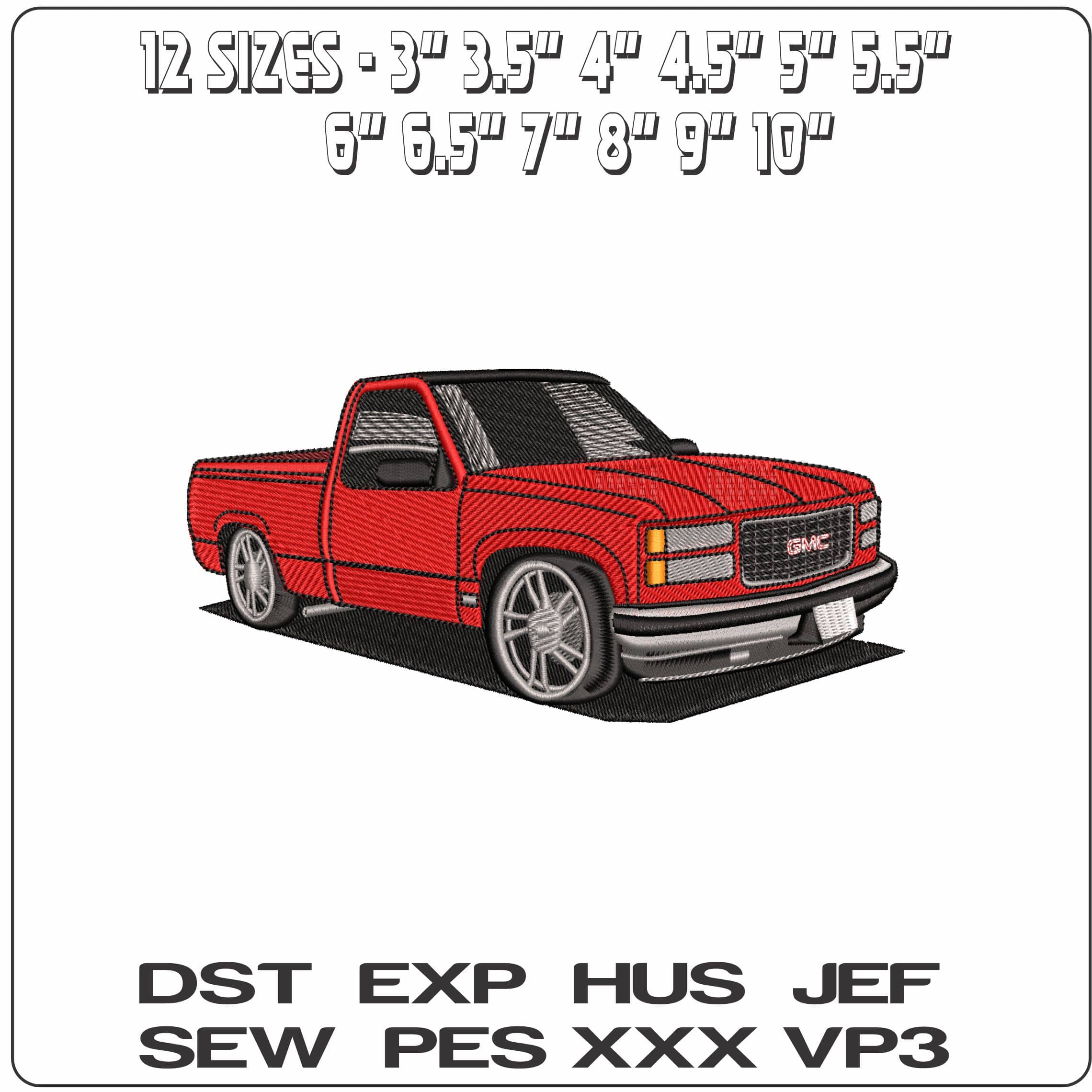 GMC Low rider Truck   - Elegant embroidery design file - instant download — view 2