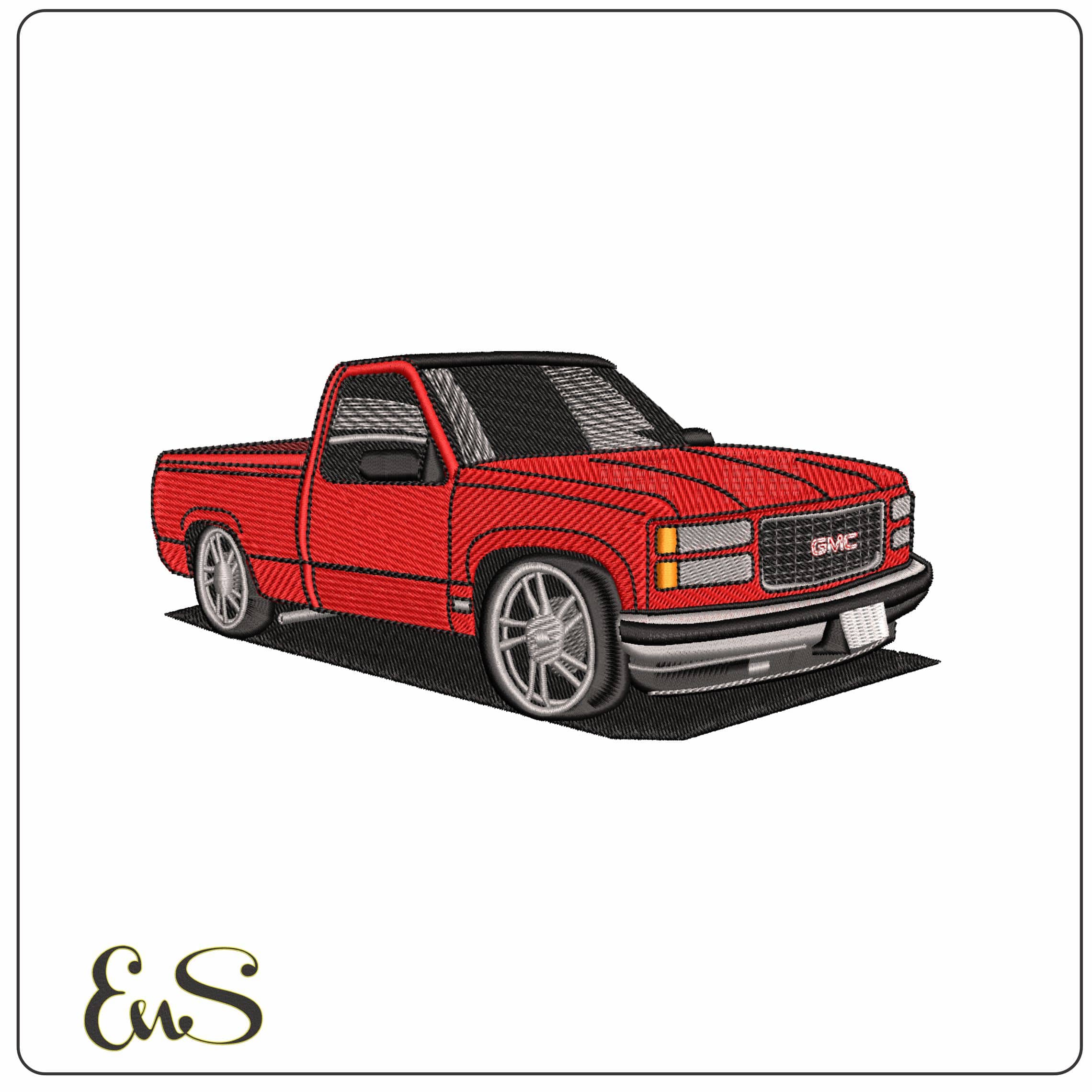 GMC Low rider Truck   - Elegant embroidery design file - instant download