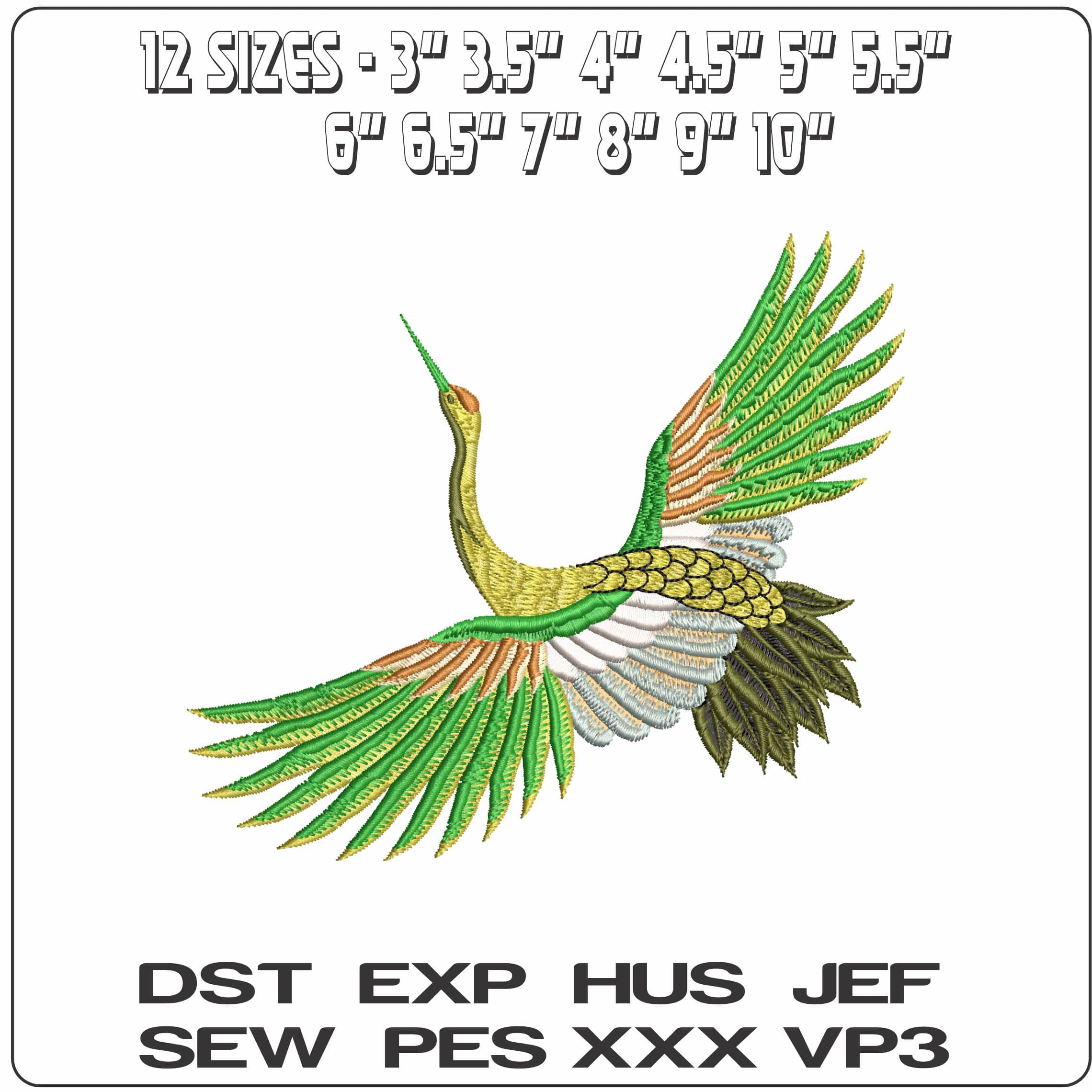 Golden Bird   - Elegant embroidery design file - instant download — view 2