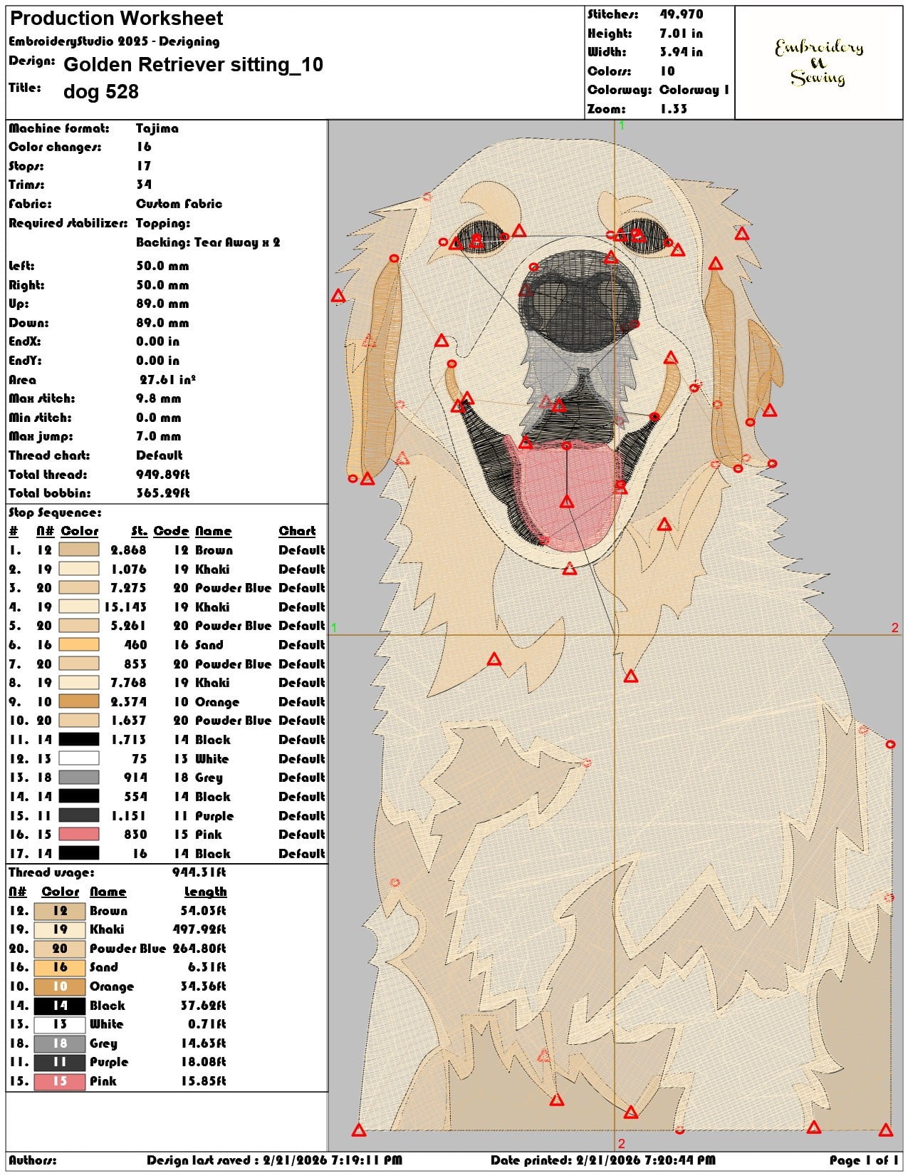 Golden Retriever sitting   - Elegant embroidery design file - instant download — view 3