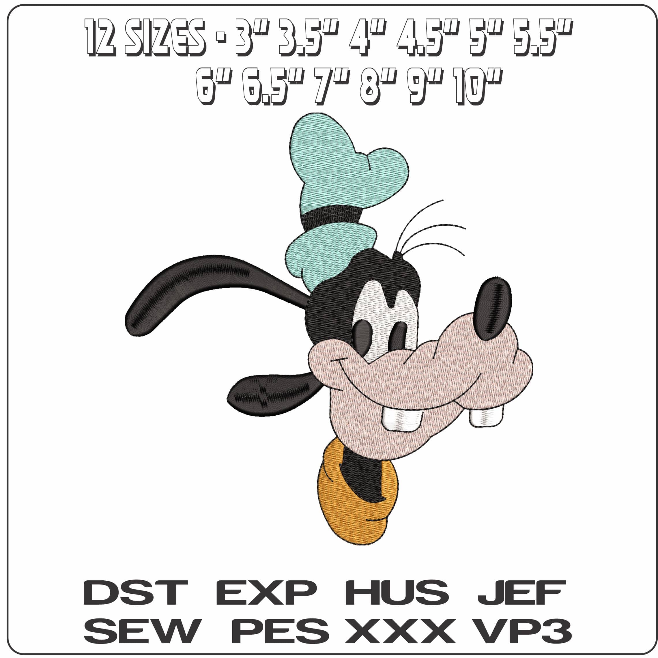 Goofy Head Disney   - Elegant embroidery design file - instant download — view 2