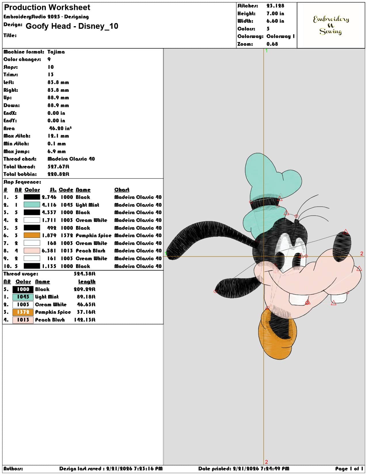 Goofy Head Disney   - Elegant embroidery design file - instant download — view 3