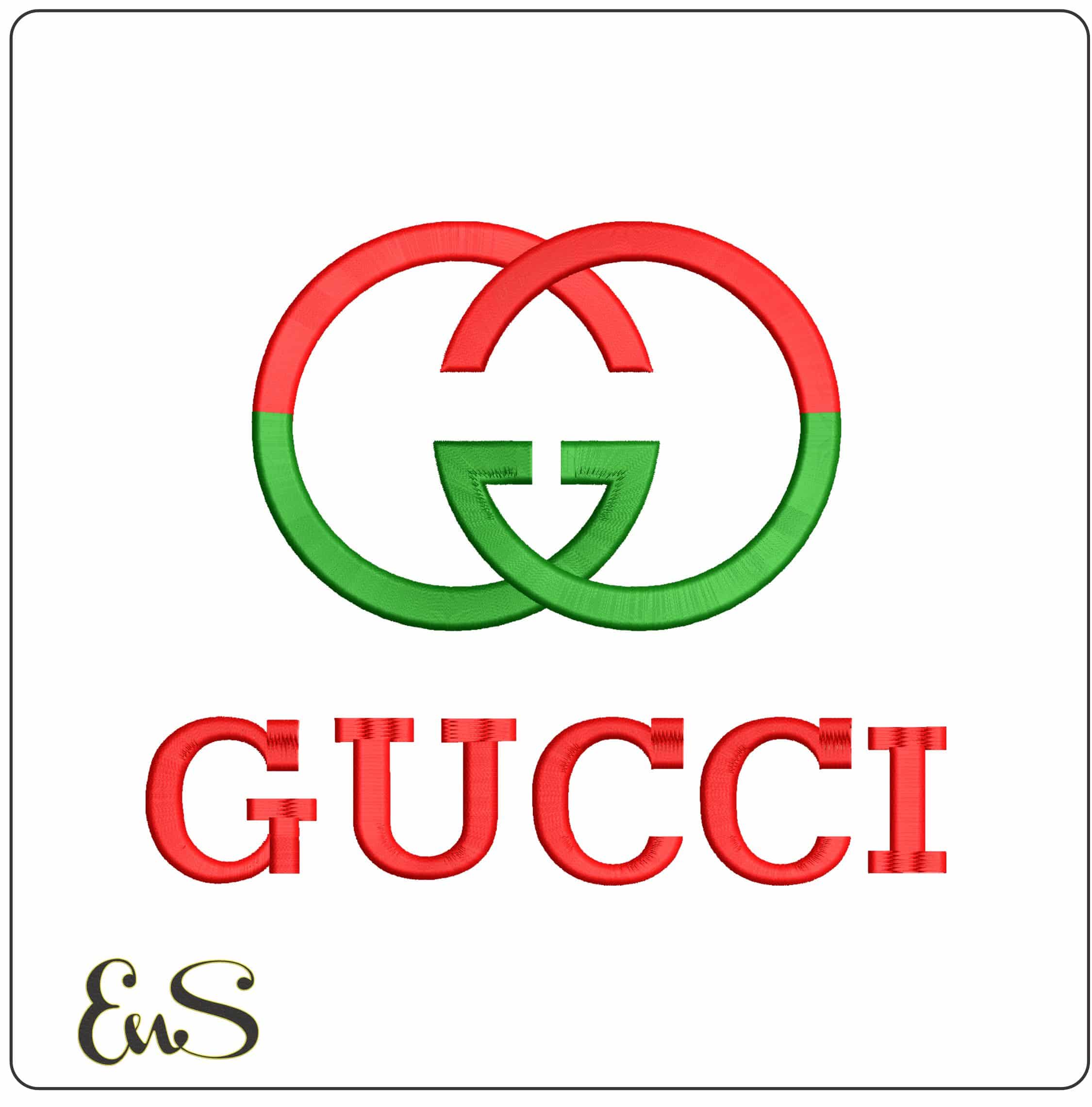 Green And Red GG Gucci Logo   - Elegant embroidery design file - instant download