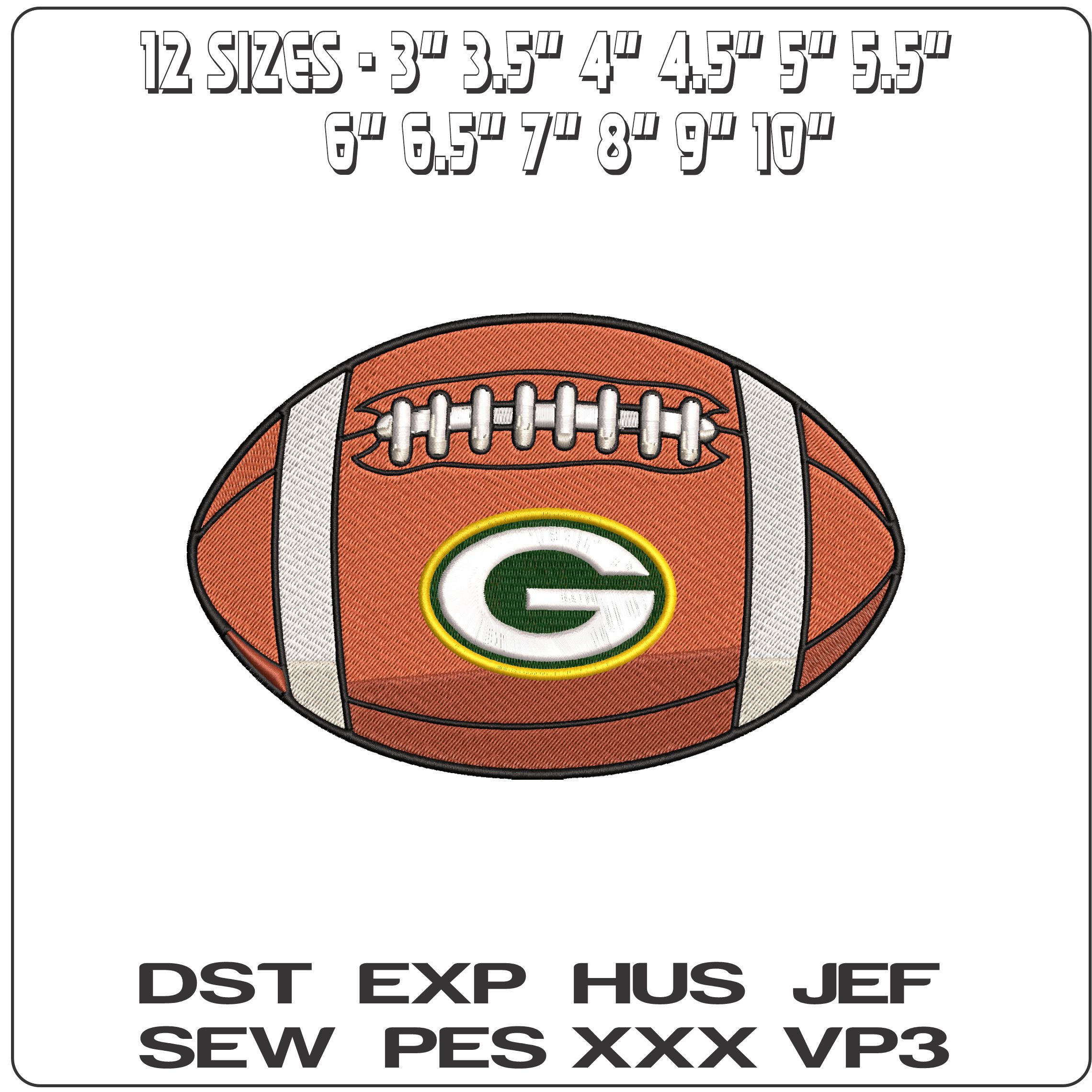 Greenbay Packers American Football NFL   - Elegant embroidery design file - instant download — view 2