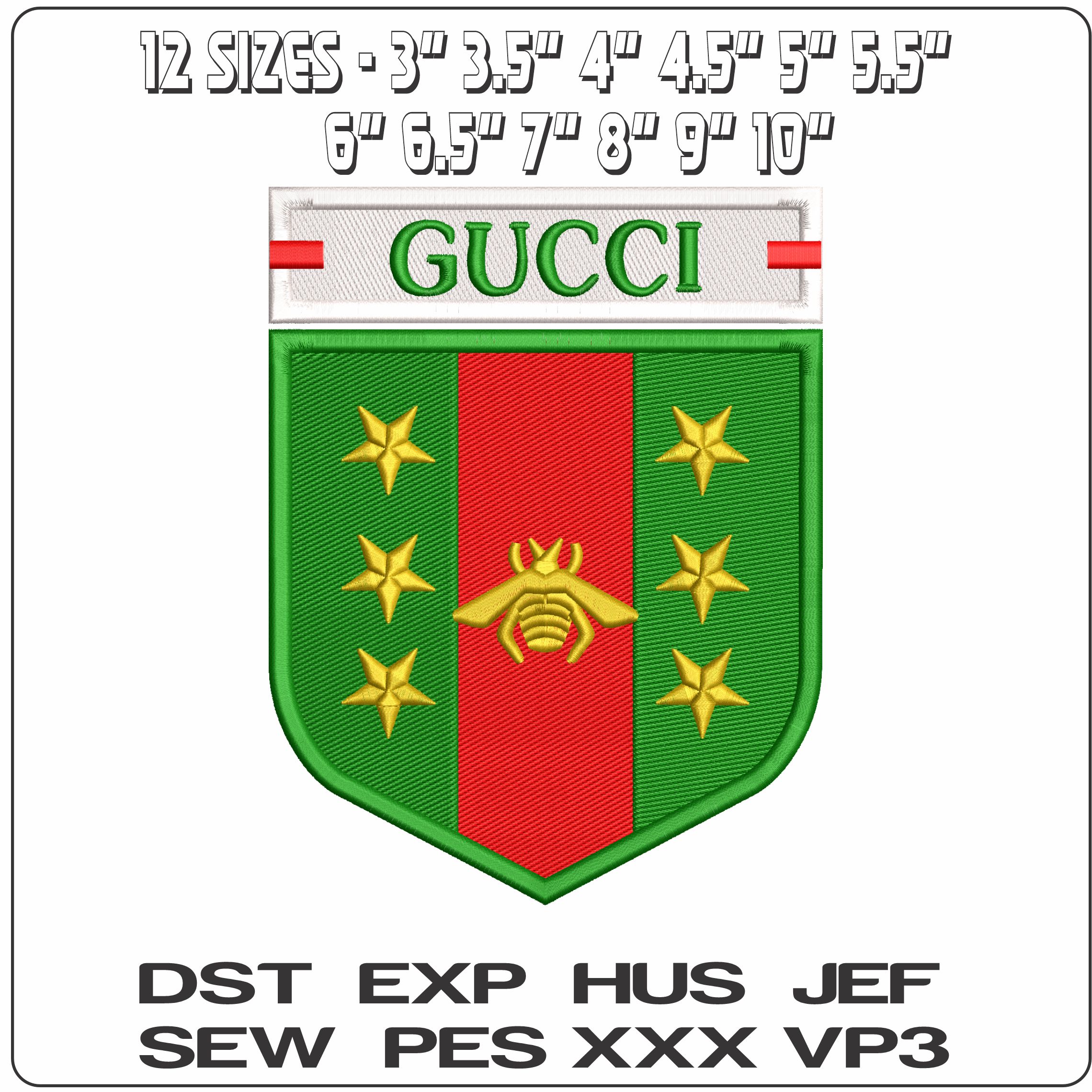 Gucci Gang Bee Logo   - Elegant embroidery design file - instant download — view 2