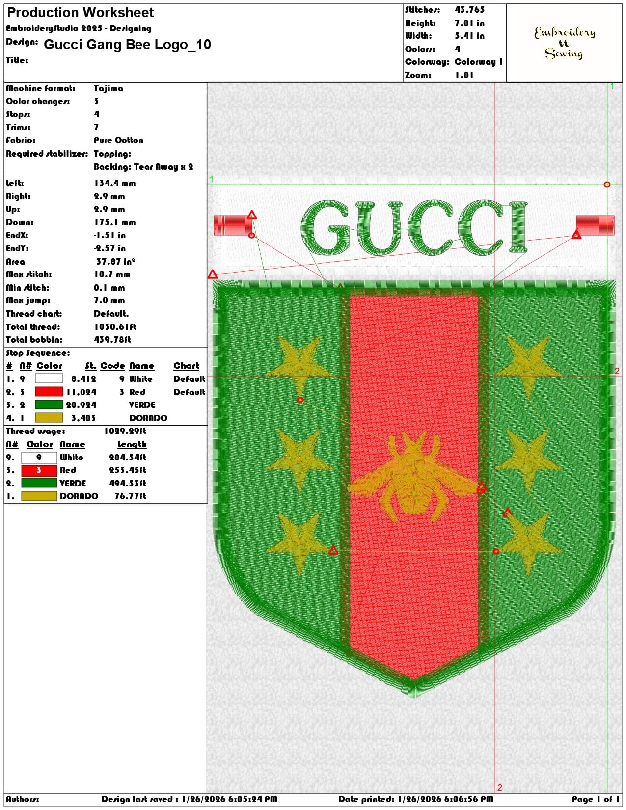 Gucci Gang Bee Logo   - Elegant embroidery design file - instant download — view 3