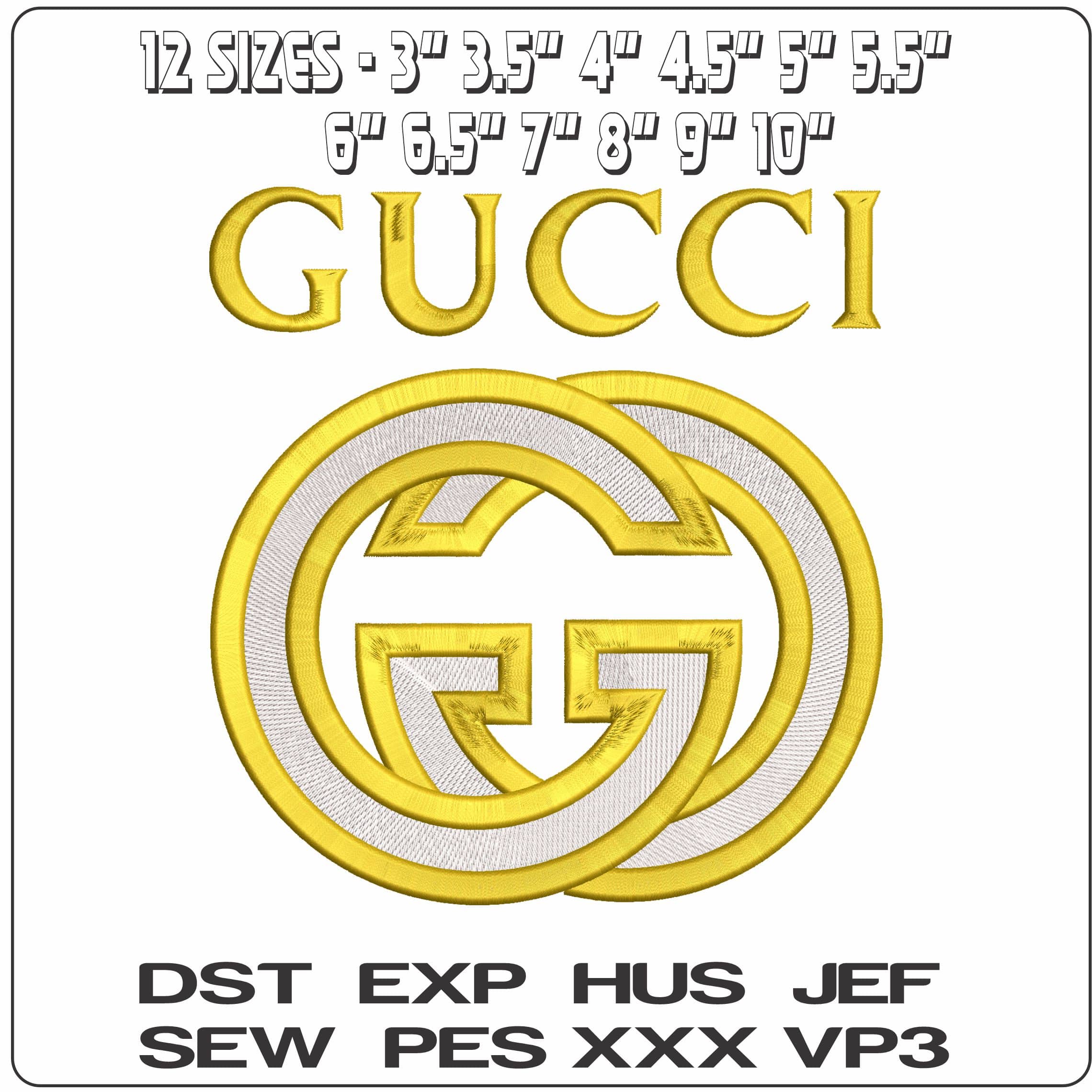 Gucci GG Logo   - Elegant embroidery design file - instant download — view 2
