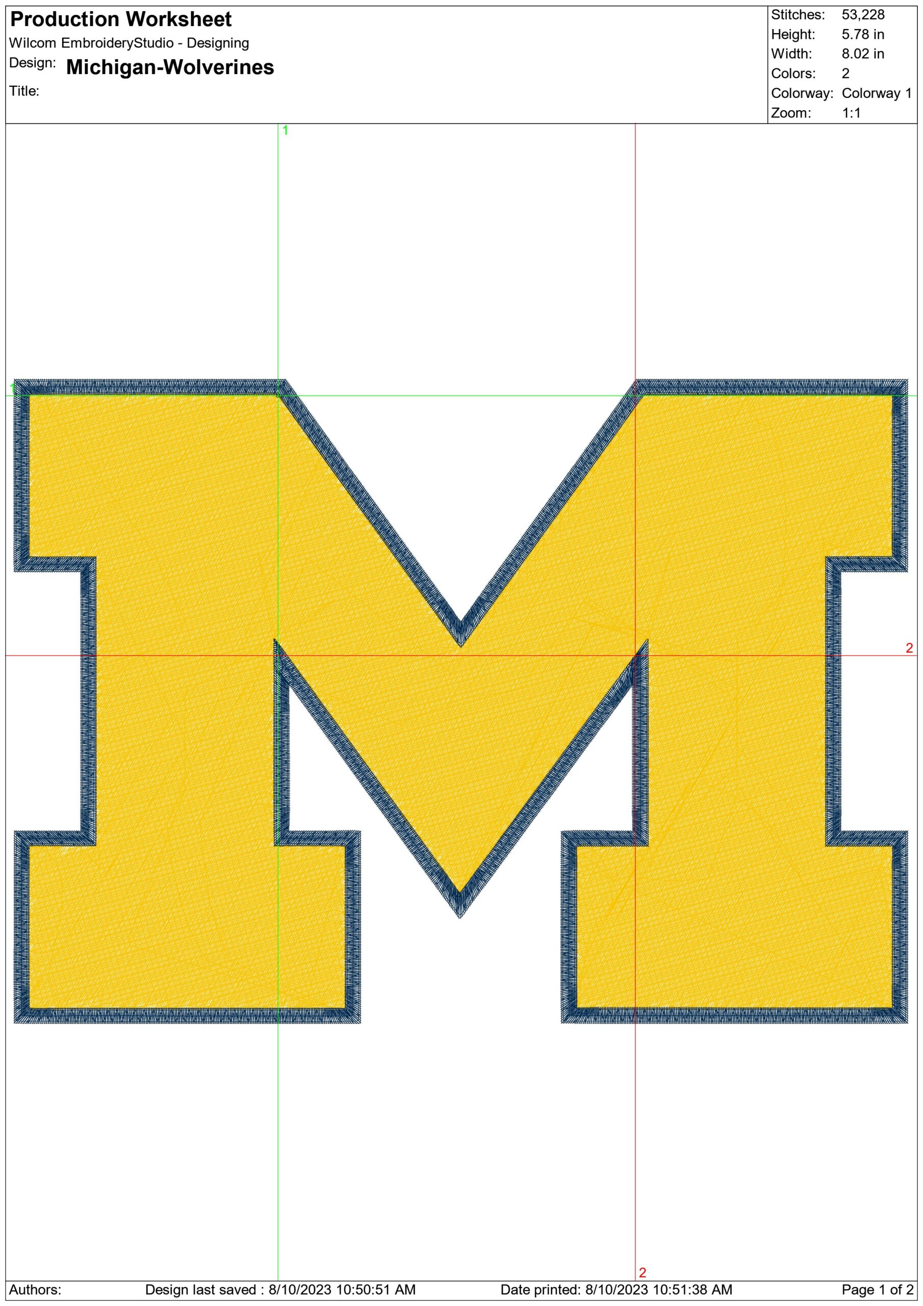Michigan Wolverines embroidery design - University of Michigan, Ann Arbor embroidery machine pattern embroidery file - instant download — view 2