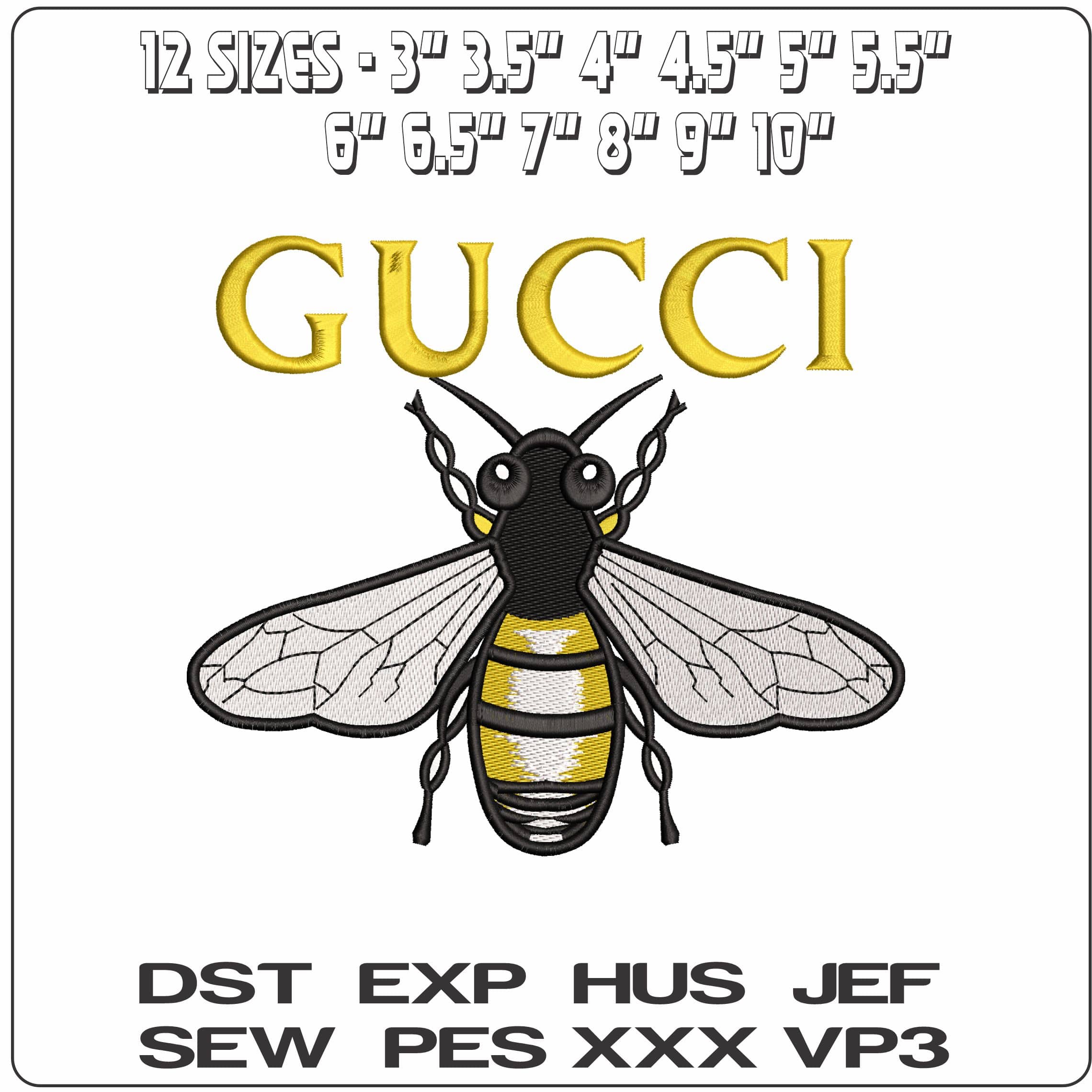 Gucci Gold Bee Logo   - Elegant embroidery design file - instant download — view 2