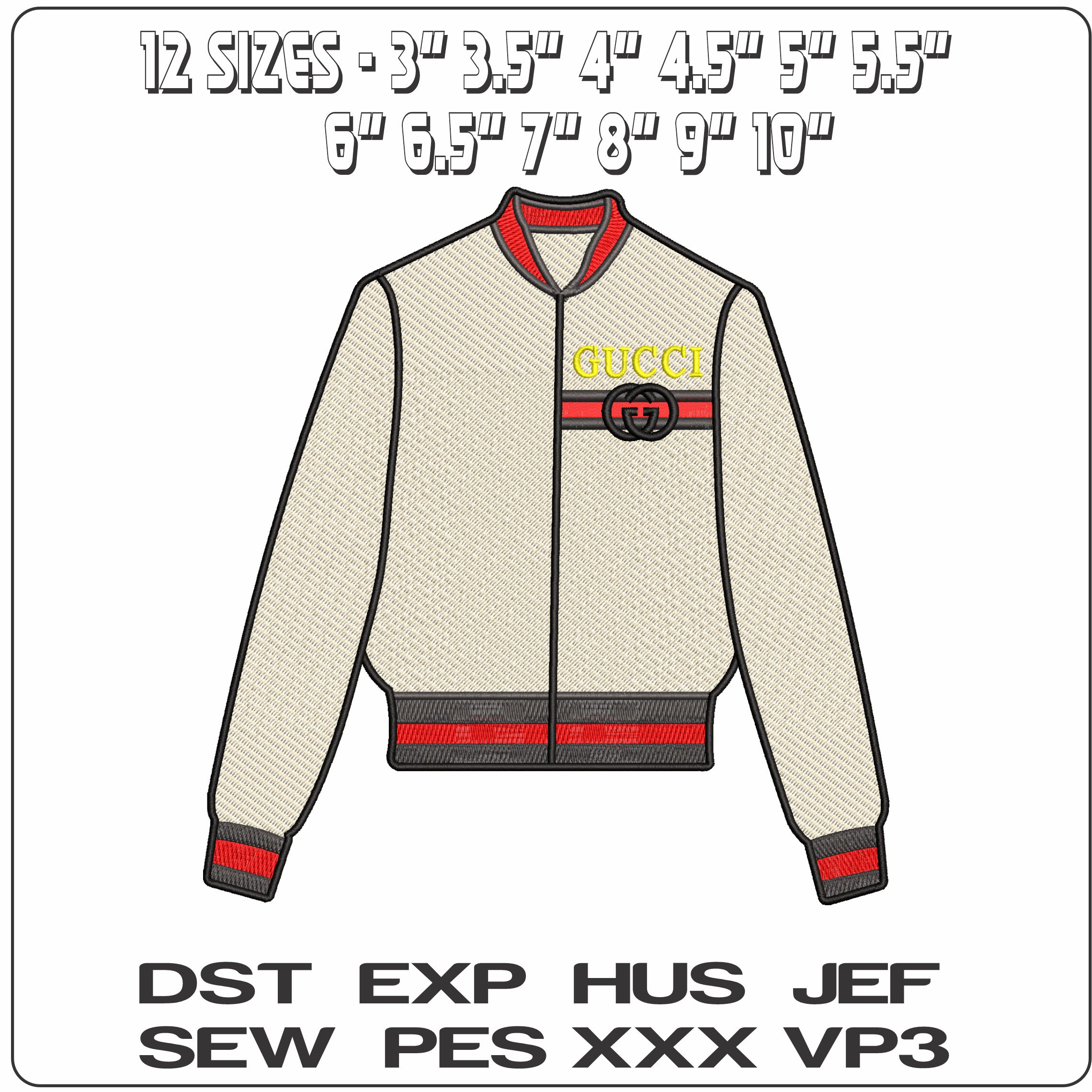 Gucci Jacket   - Elegant embroidery design file - instant download — view 2