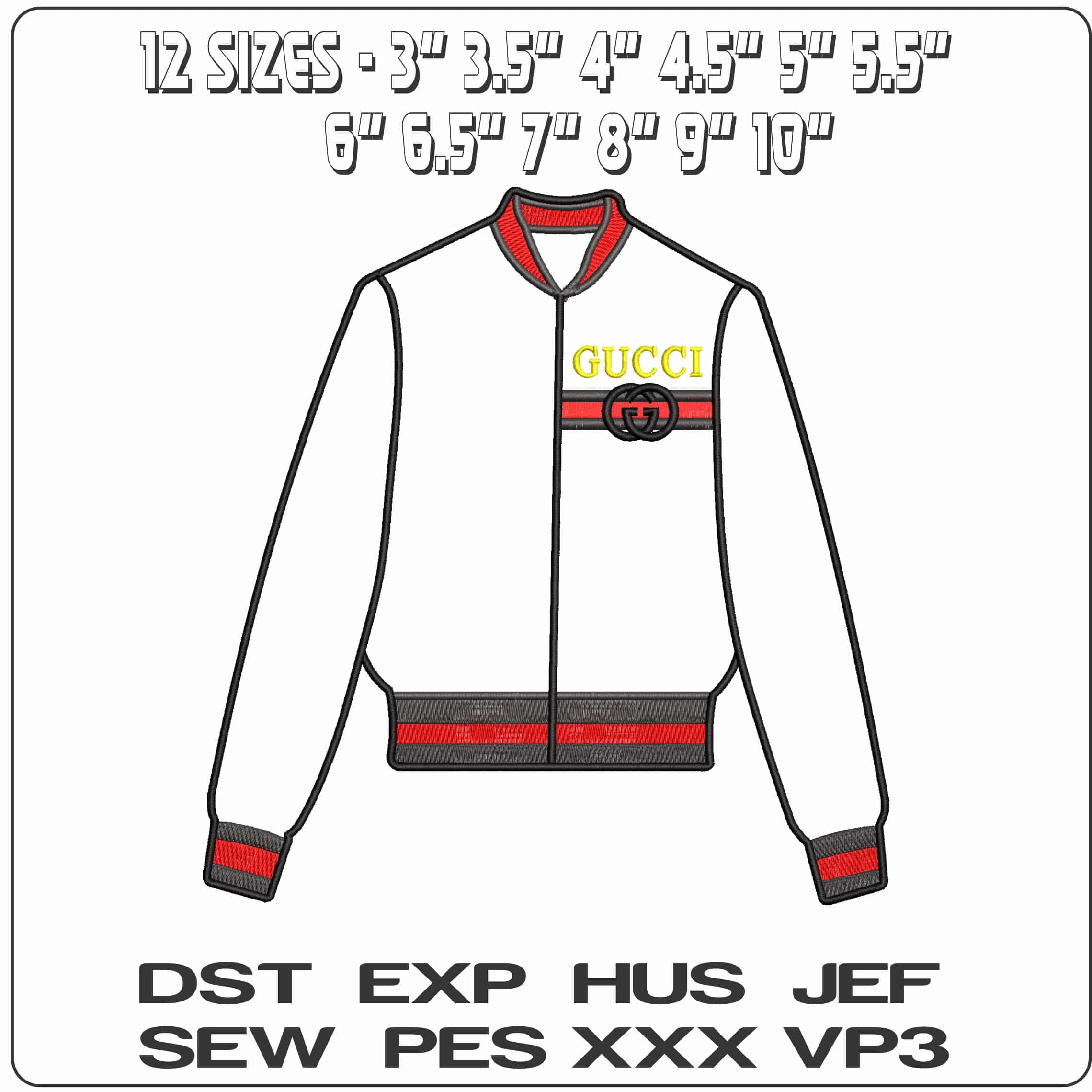 Gucci Jacket Blank   - Elegant embroidery design file - instant download — view 2