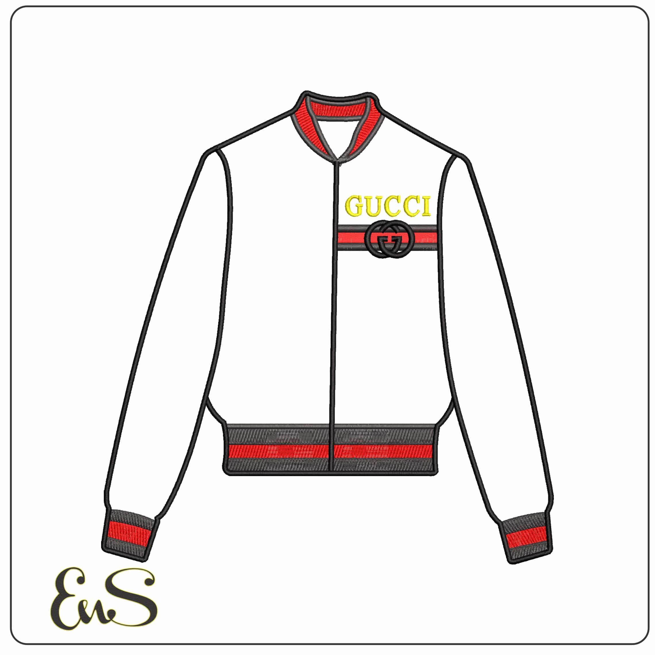 Gucci Jacket Blank   - Elegant embroidery design file - instant download