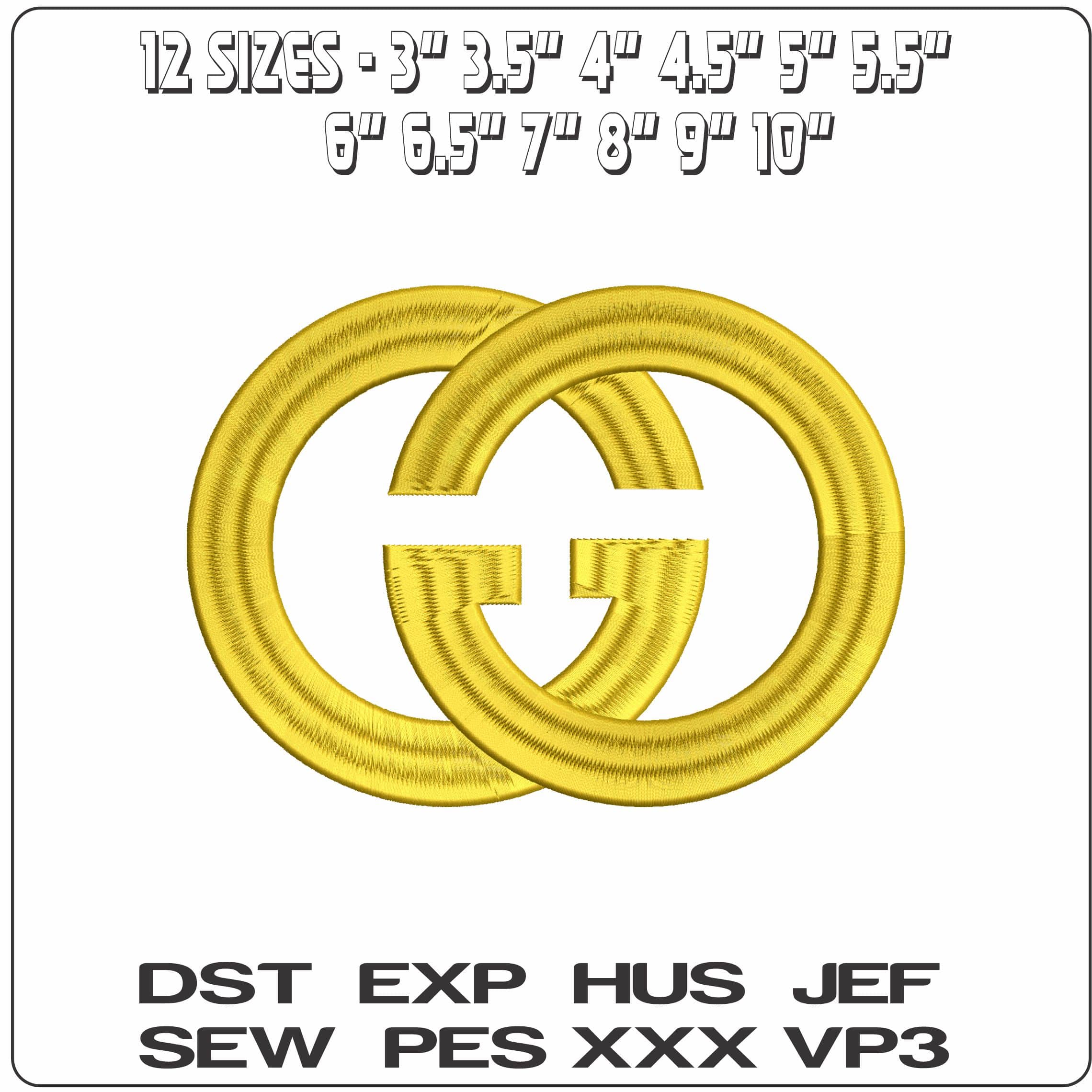 Gucci Logo   - Elegant embroidery design file - instant download — view 2