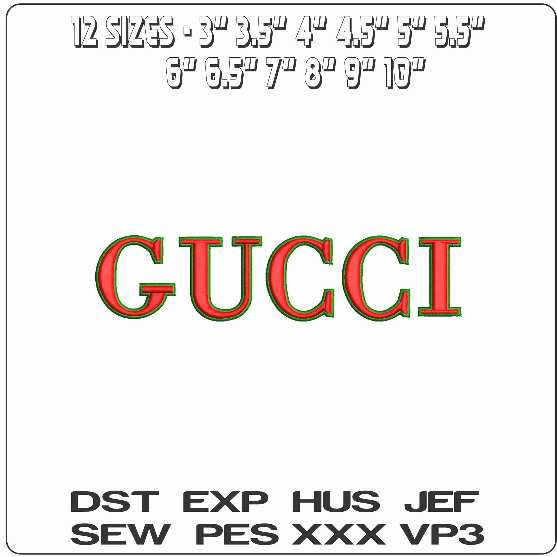 Gucci Red and Green   - Elegant embroidery design file - instant download — view 2